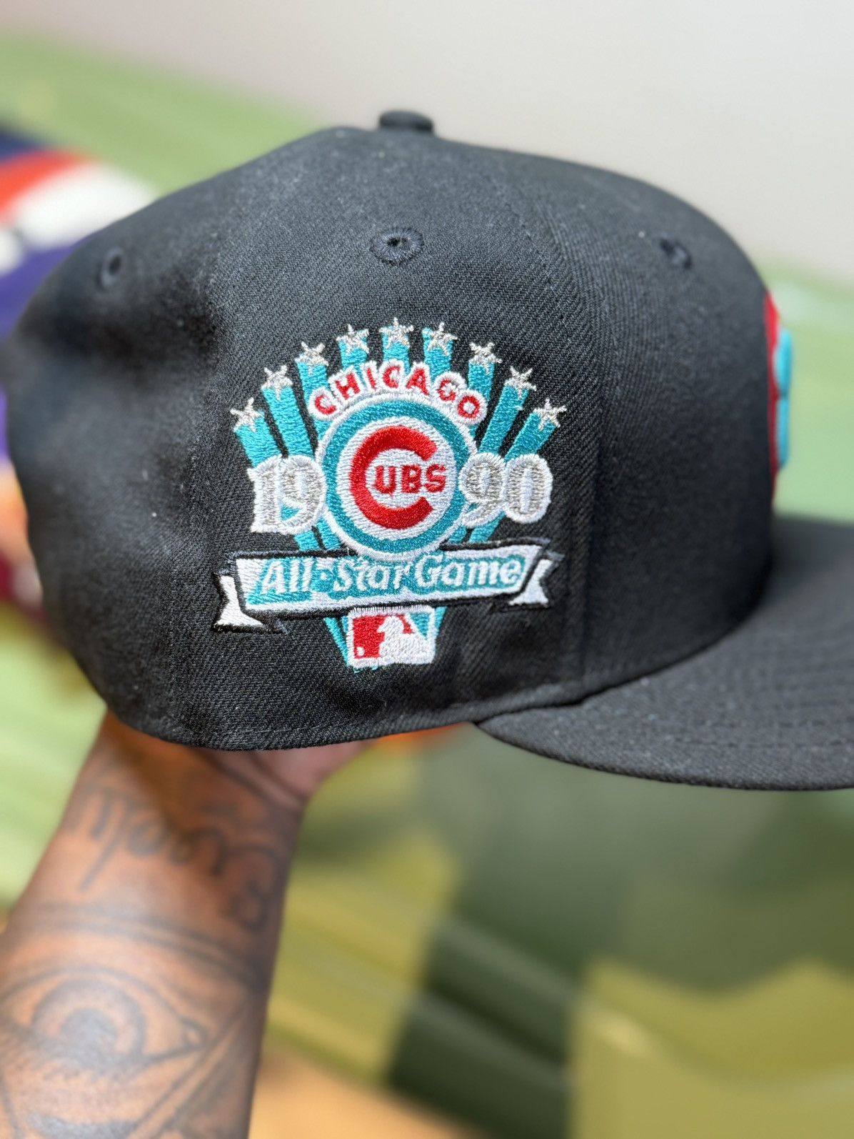 Hat Club × New Era 7 5/8 Cap City Chicago Cubs Emerald Bay 1990 ASG Patch Size ONE SIZE - 2 Thumbnail