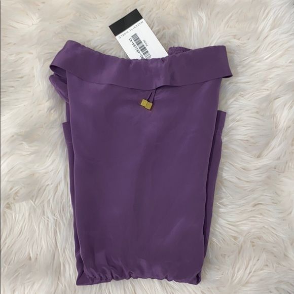 Porter Porter Purple Silky Finish Tube Romper with Gold Tone Hardwa Size 26" / US 2 / IT 38 - 3 Thumbnail