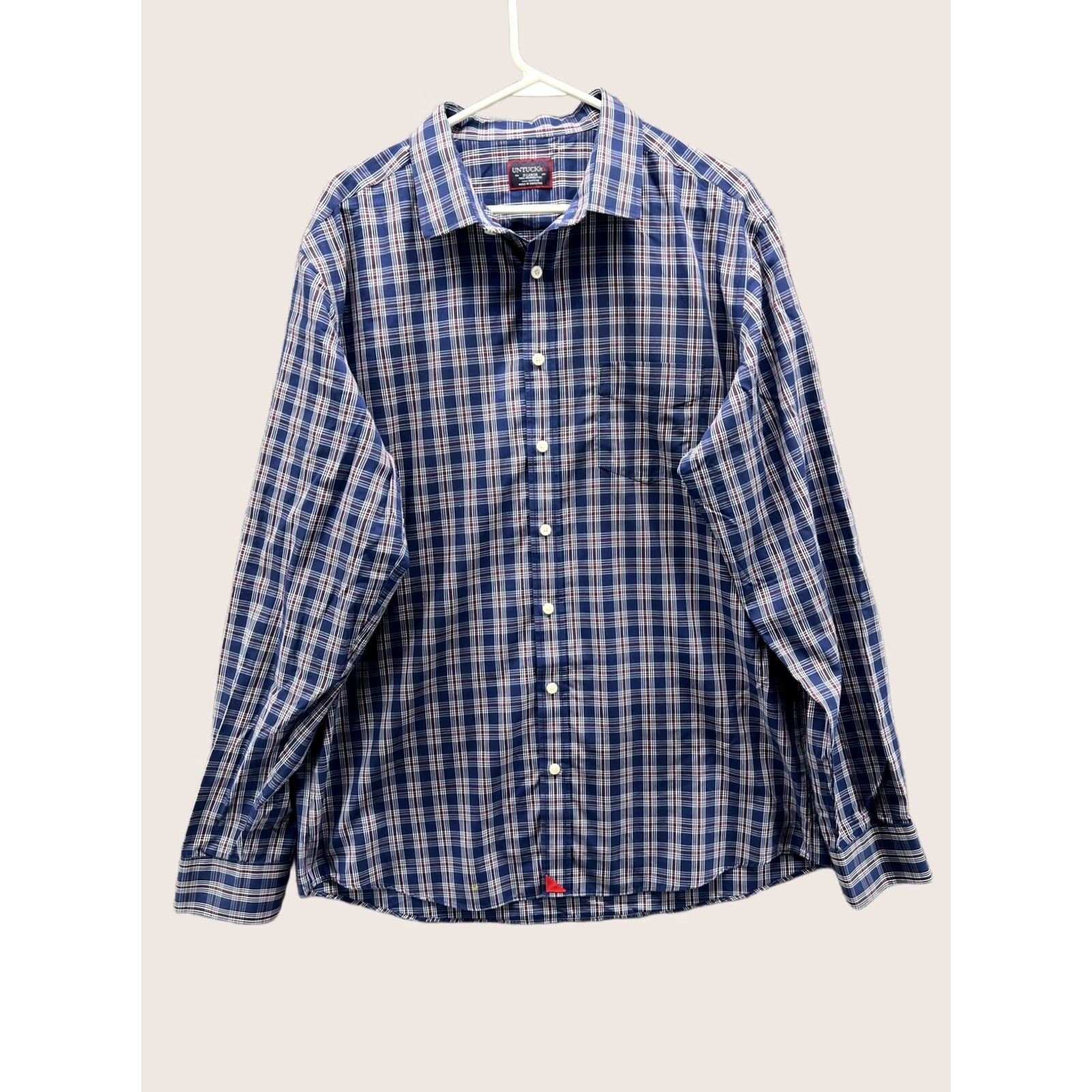 UNTUCKit UNTUCKit Shirt XLT Mens Blue Plaid Long Sleeve Button Front Wrinkle Free Size US XL / EU 56 / 4 - 1 Thumbnail