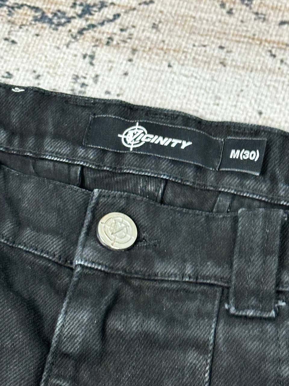 Japanese Brand Vicinity Cargo Flared Baggy Black Denim Pants Size US 34 / EU 50 - 4 Thumbnail