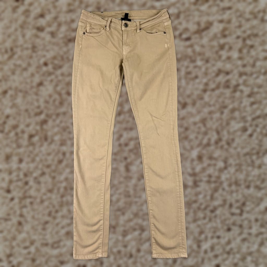 Vintage VINTAGE Genetic Women’s Skinny Jeans Pants 27 Beige Cotton Low Rise Embroidered 90s Casual Girls Size 27" / US 4 / IT 40 - 1 Thumbnail