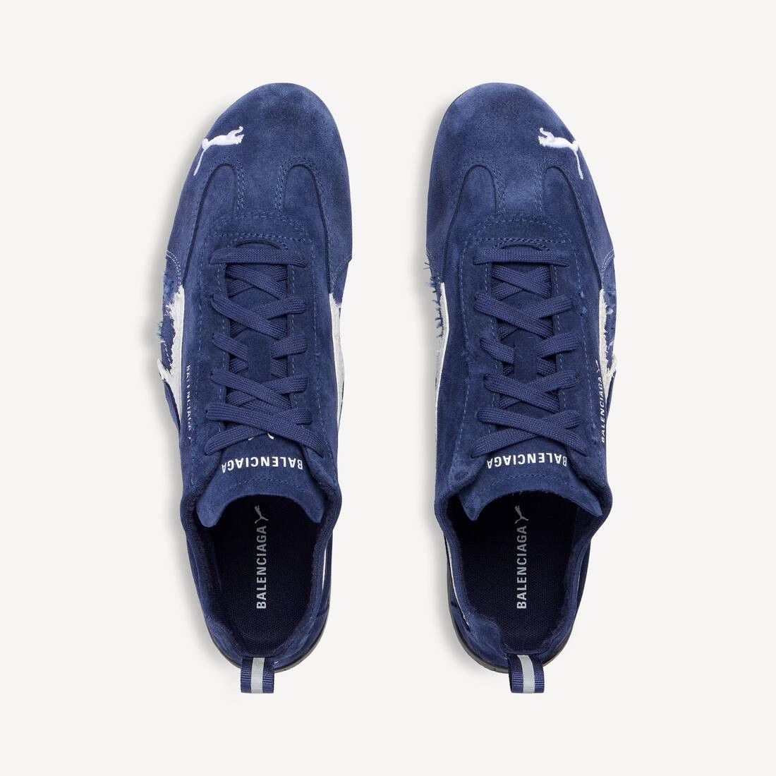 Balenciaga × Puma o1w1db10326 Speedcat Suede Sneakers in Navy/White Size US 11 / EU 44 - 5 Thumbnail
