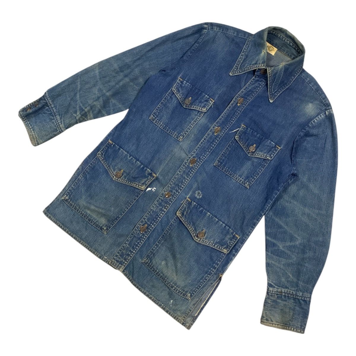 Vintage Vtg 60's 70's Bar C Ranchwear 4 Pocket Denim Work Shirt Size US M / EU 48-50 / 2 - 4 Thumbnail
