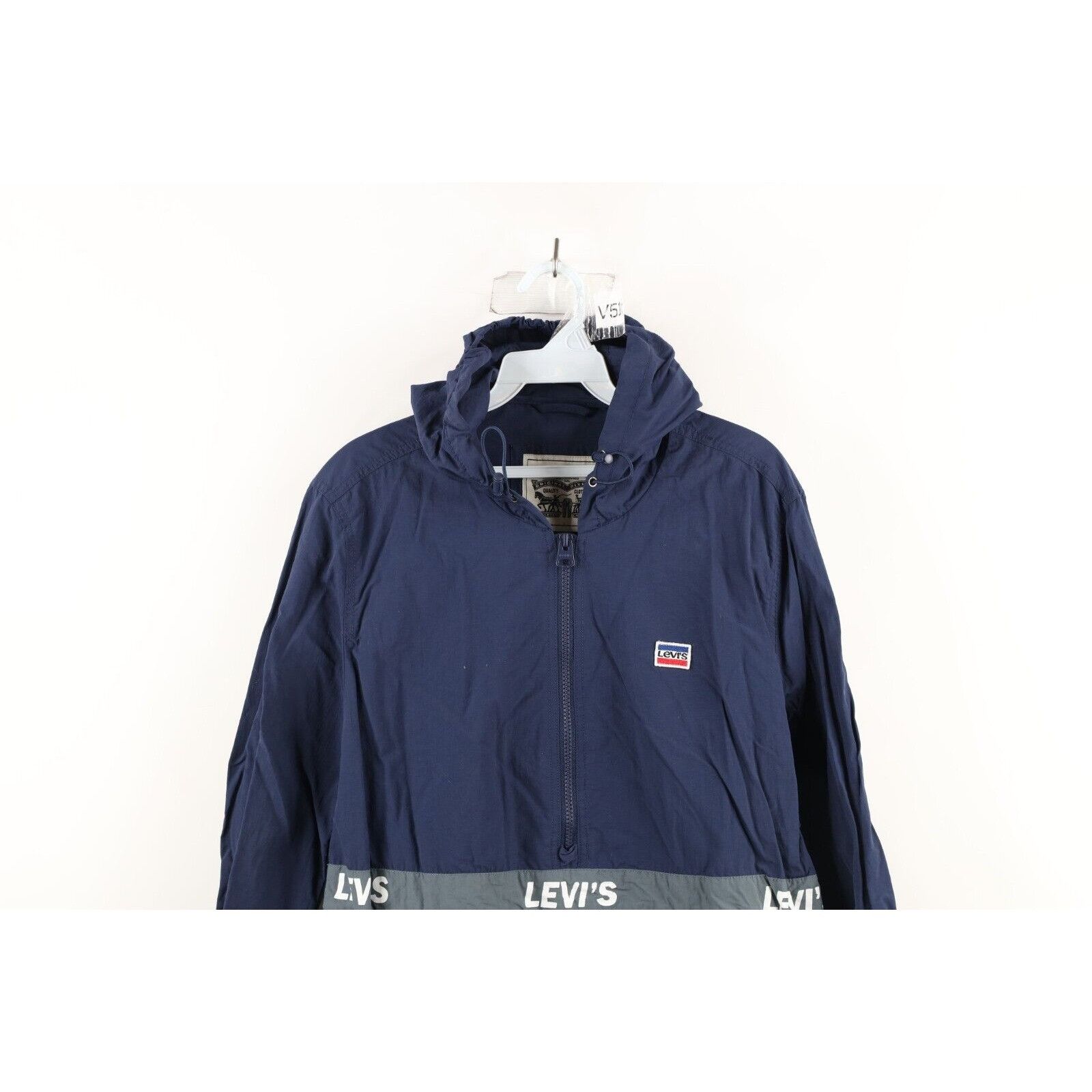 Levi's Levis Distressed Spell Out Color Block Hooded Anorak Jacket Size US S / EU 44-46 / 1 - 2 Thumbnail