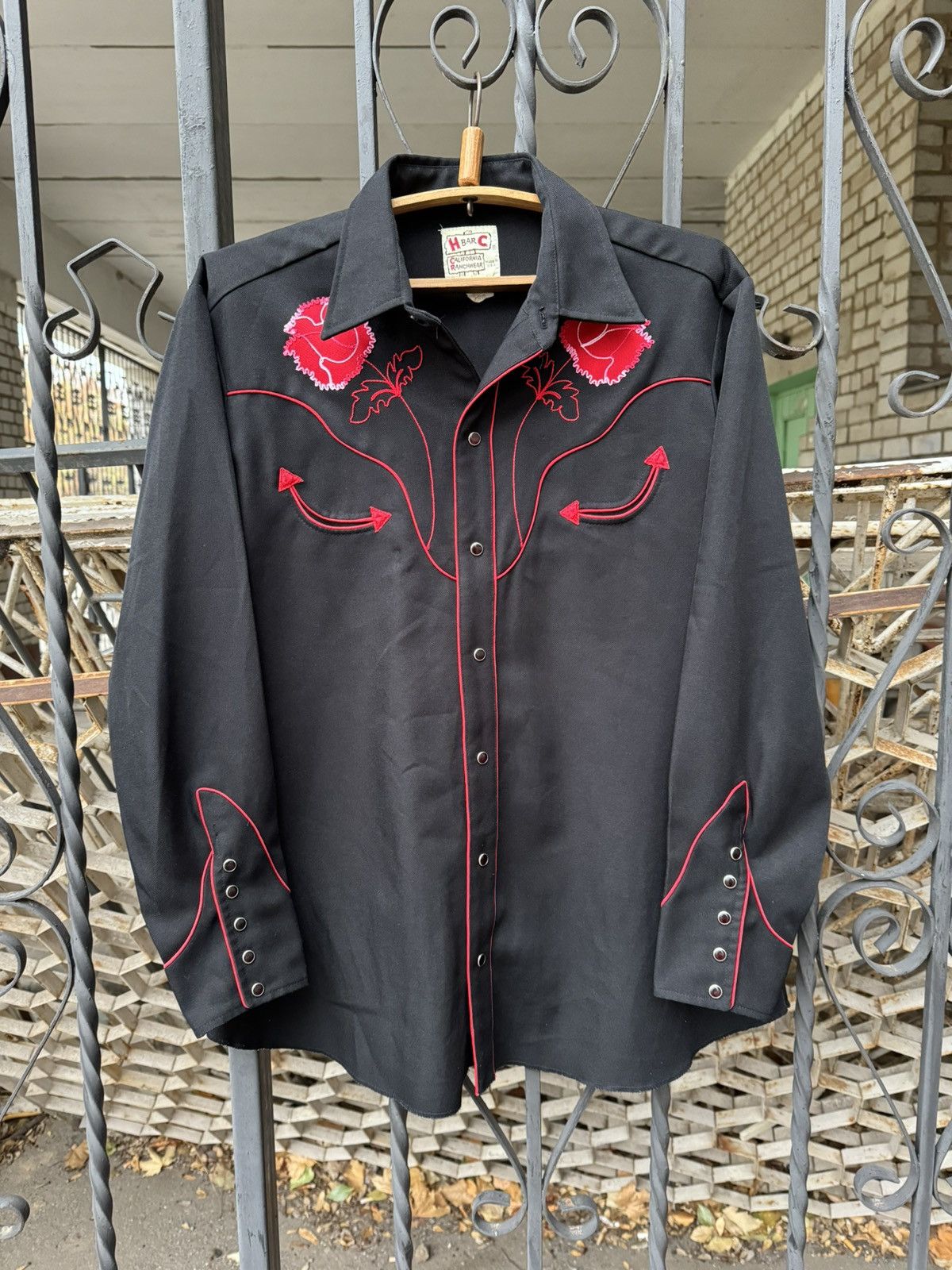 Vintage 70s Hbar California Ranchwear Cowboy Shirt Button Up