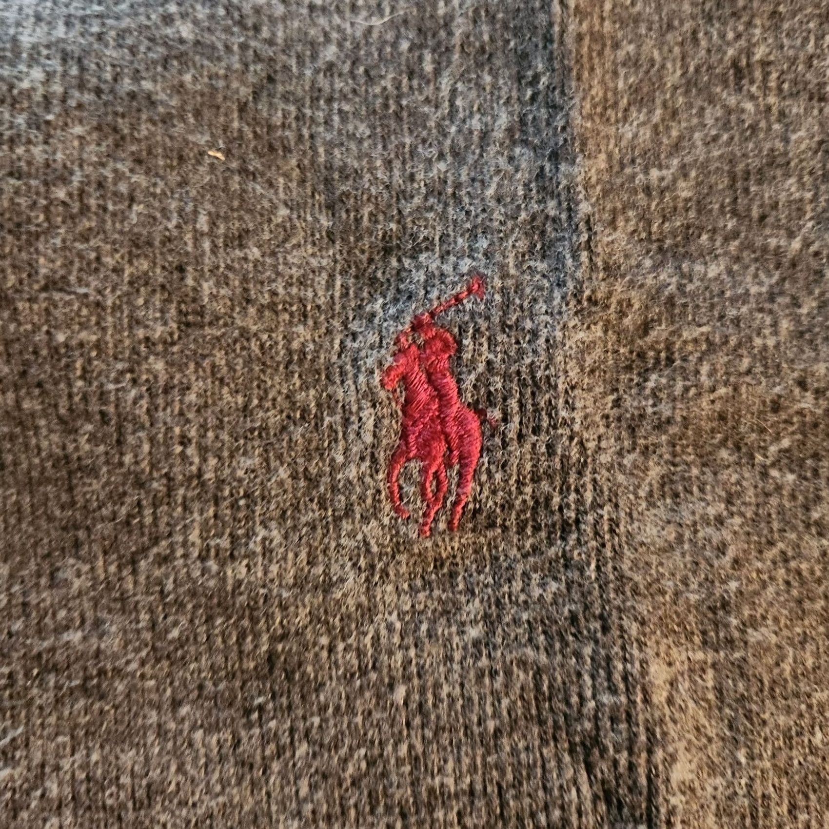 Polo Ralph Lauren Polo Ralph Lauren 1/4 Zip Sweater Mens Large Gray Cotton Long Sleeve Pullover Mock Neck Knit Size US L / EU 52-54 / 3 - 3 Thumbnail