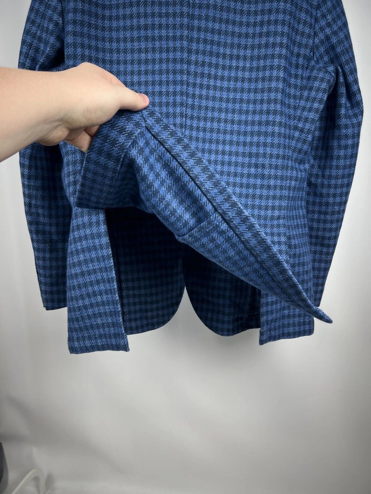 Boggi Milano Check Unlined Wool Blend Patch Pocket Blazer