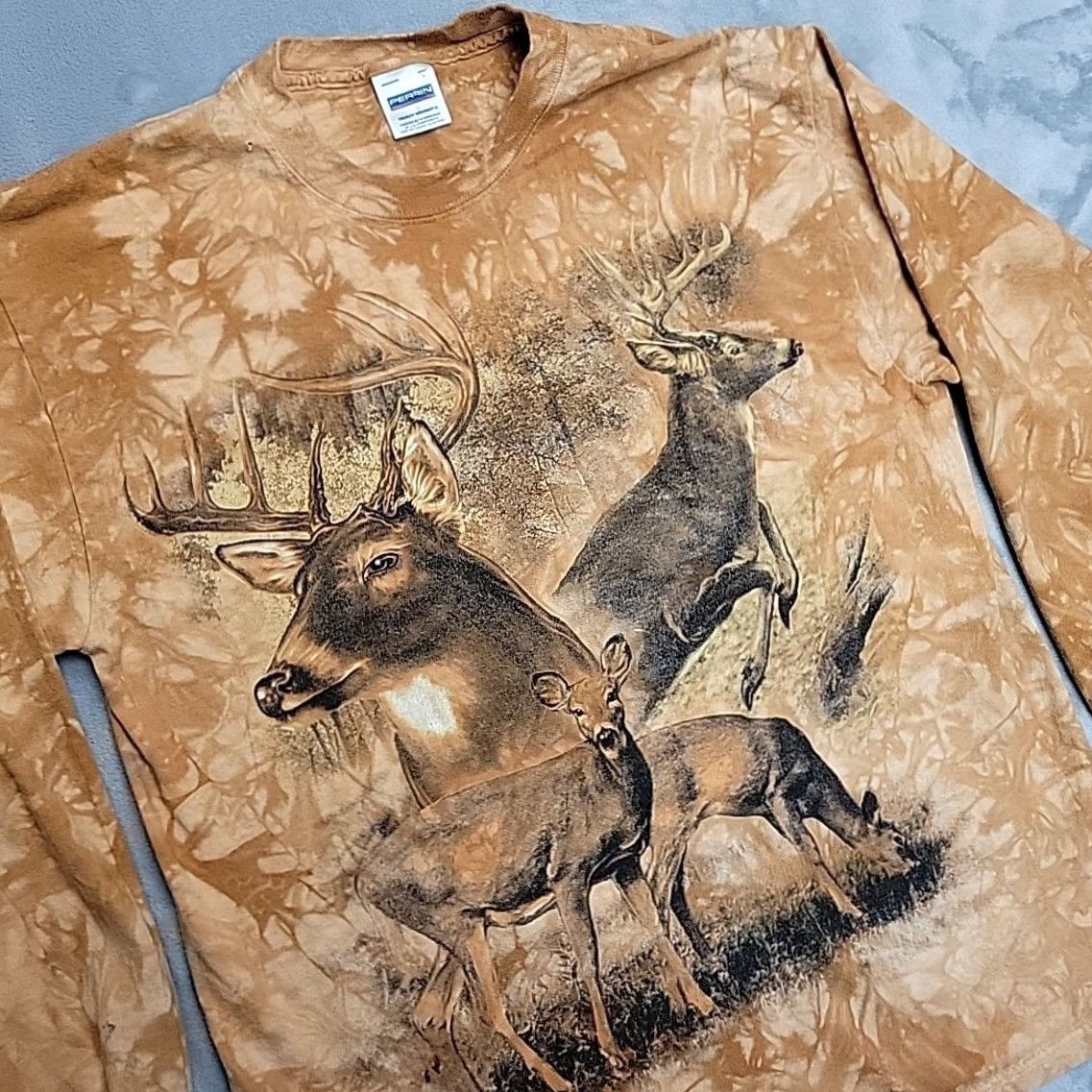 Vintage VTG Whitetail Deer Shirt Mens Large Brown Tie Die Y2K Buck Nature Wildlife Tee Size US L / EU 52-54 / 3 - 3 Thumbnail