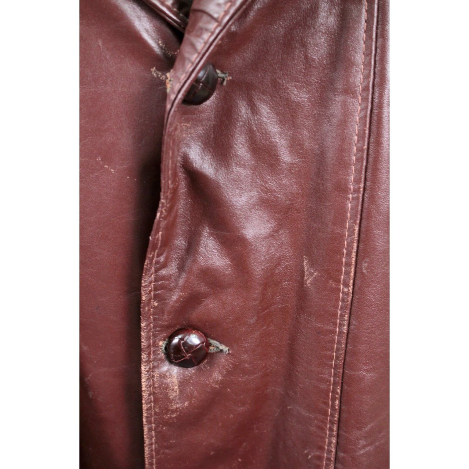 Vintage VINTAGE Men's VTG 70s Russet Brown Leather Jacket Sz Large 42 L 1970s Leather jacket Mens 70s Russet Brown Size US XS / EU 42 / 0 - 7 Thumbnail