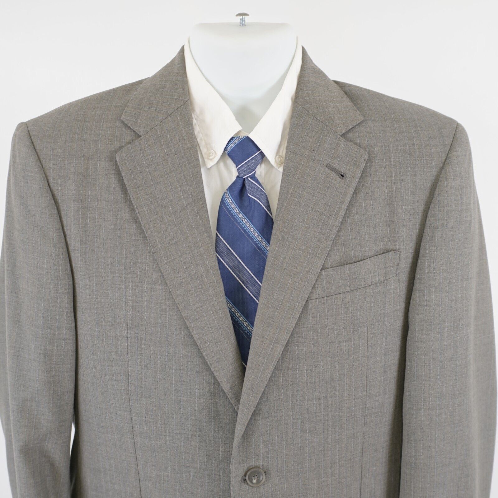 Jos. A. Bank Joseph Jos A Bank Wool Gray W/ Purple Striped Suit Jacket 38 Size 38R - 1 Thumbnail