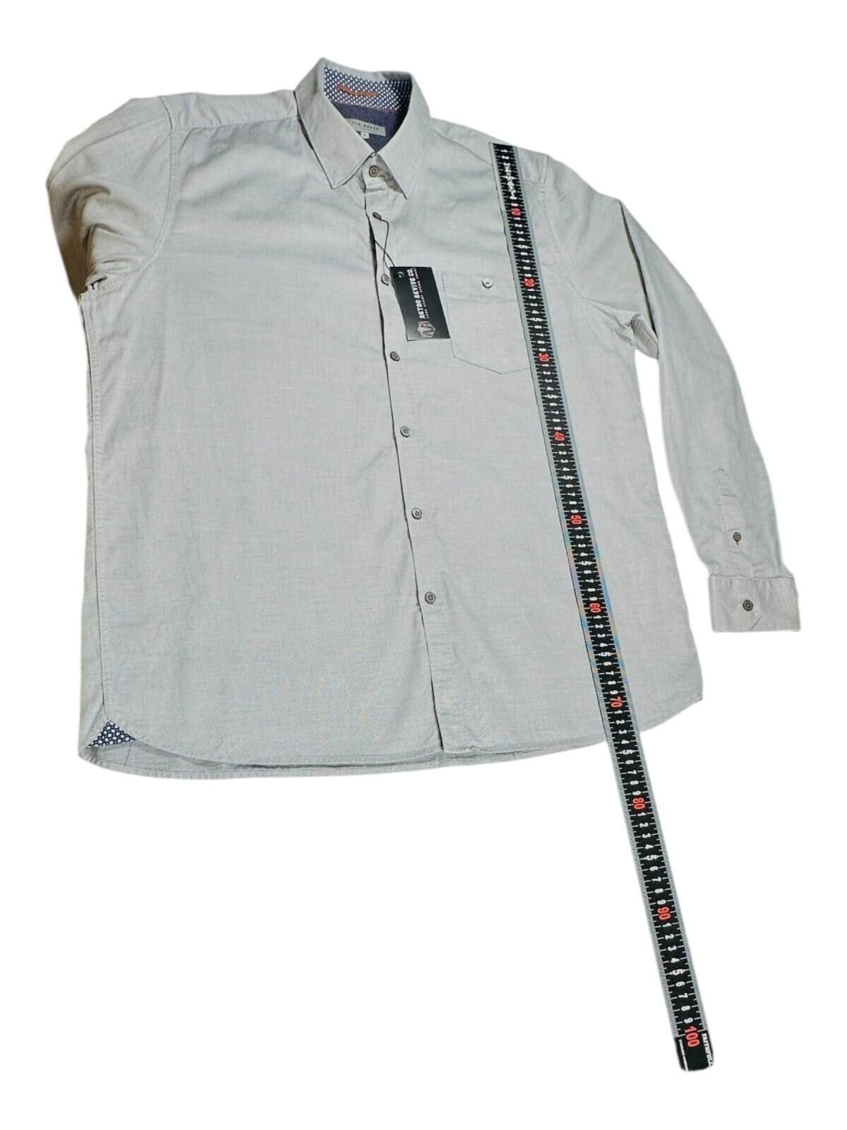 Ted Baker Ted Baker 6 Shirt Men's UK Size 2XL Grey Button Pocket Size 48R - 6 Thumbnail