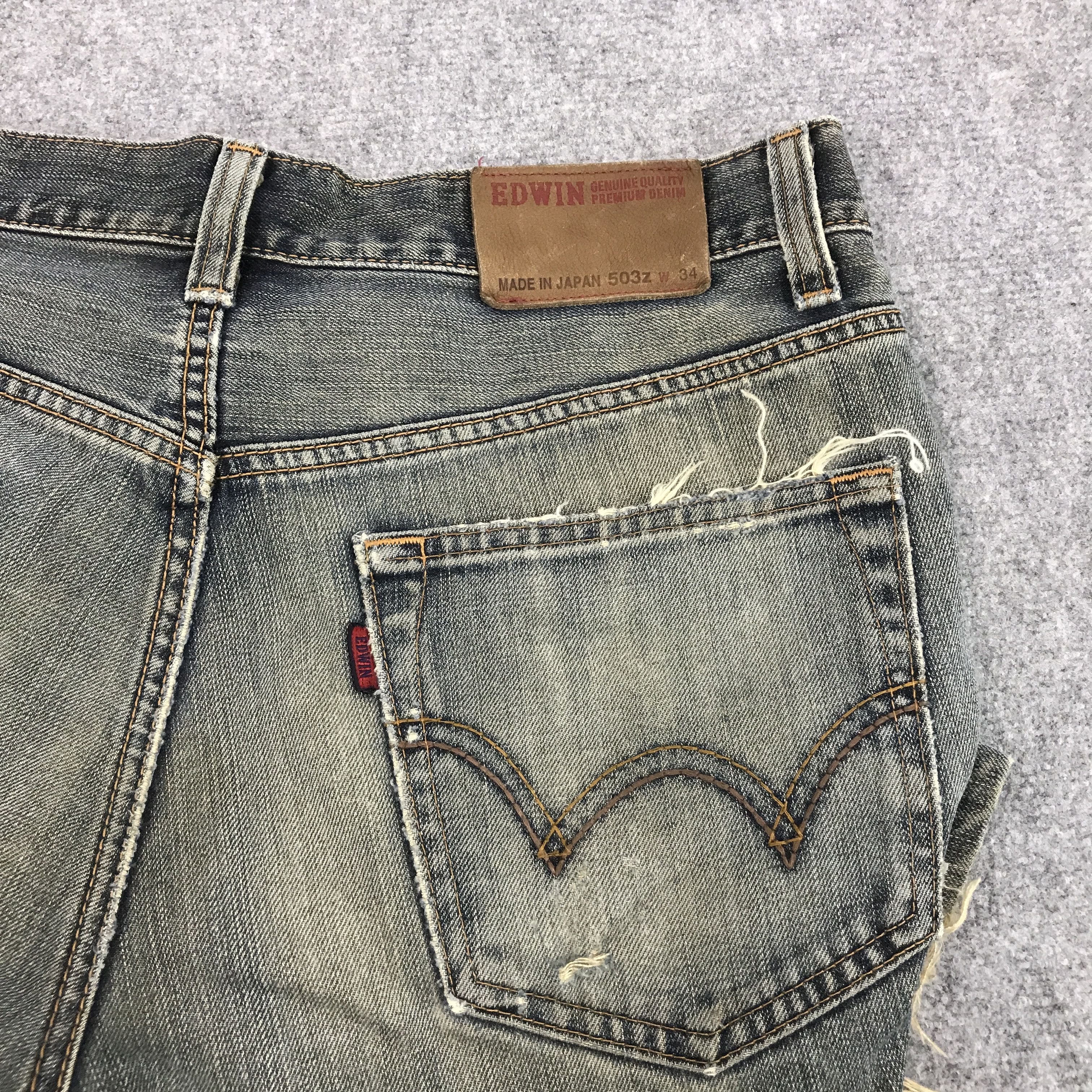Edwin BAGGY DENIM EDWIN DISTRESSED JEAN PANTS Size US 34 / EU 50 - 4 Thumbnail