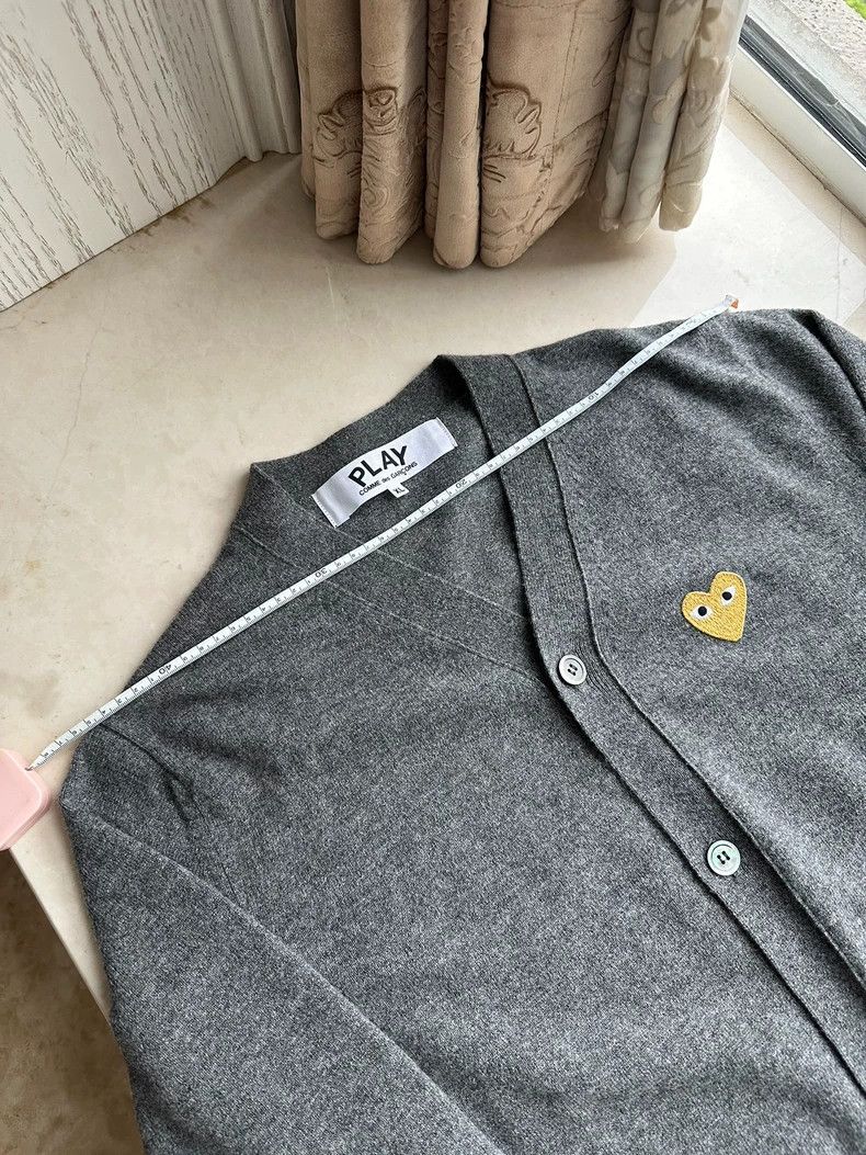 Comme des Garcons Comme Des Garcons Wool Cardigan Grey Gold Heart Size US XL / EU 56 / 4 - 2 Thumbnail