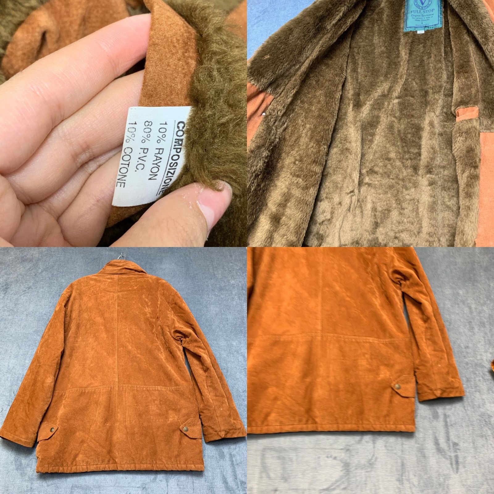 Doublet VINTAGE Full Stop Pea Coat Mens M Brown Shearling Lined Double Breasted Coat Size US M / EU 48-50 / 2 - 9 Thumbnail