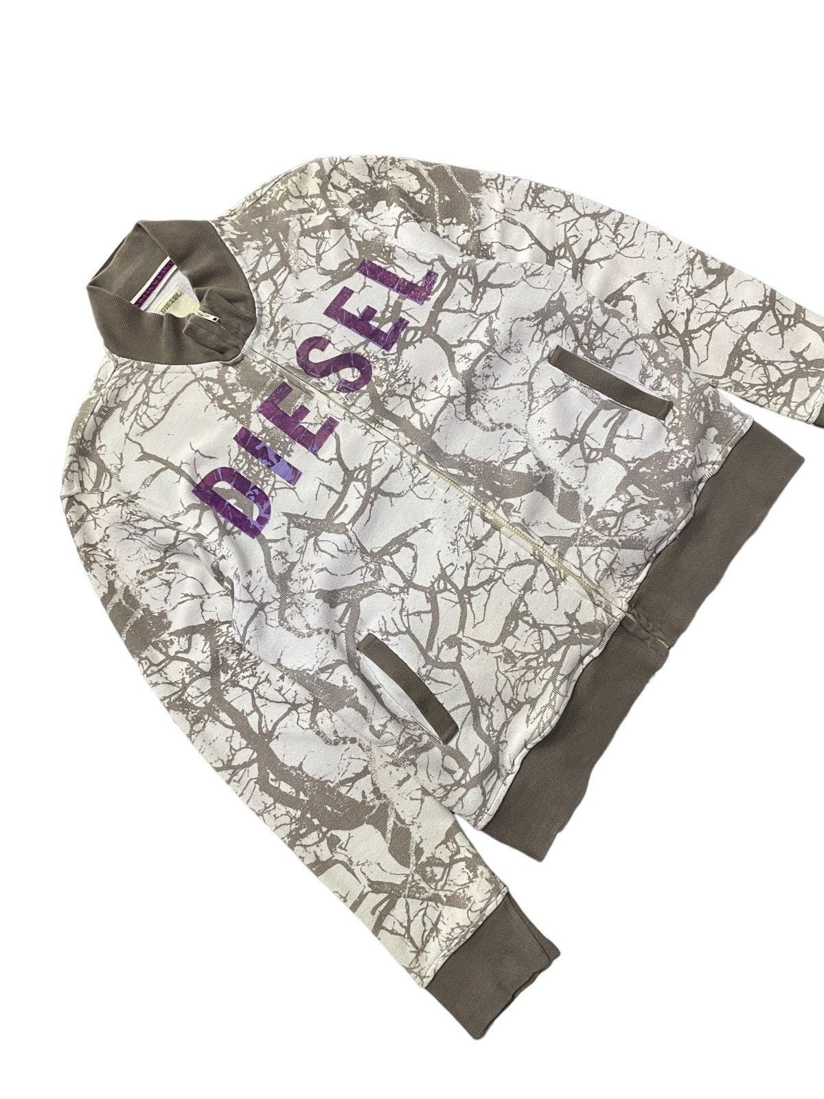Diesel × Vintage Vintage Diesel AOP Tree Zip Up Cotton Jacket Size US L / EU 52-54 / 3 - 6 Thumbnail
