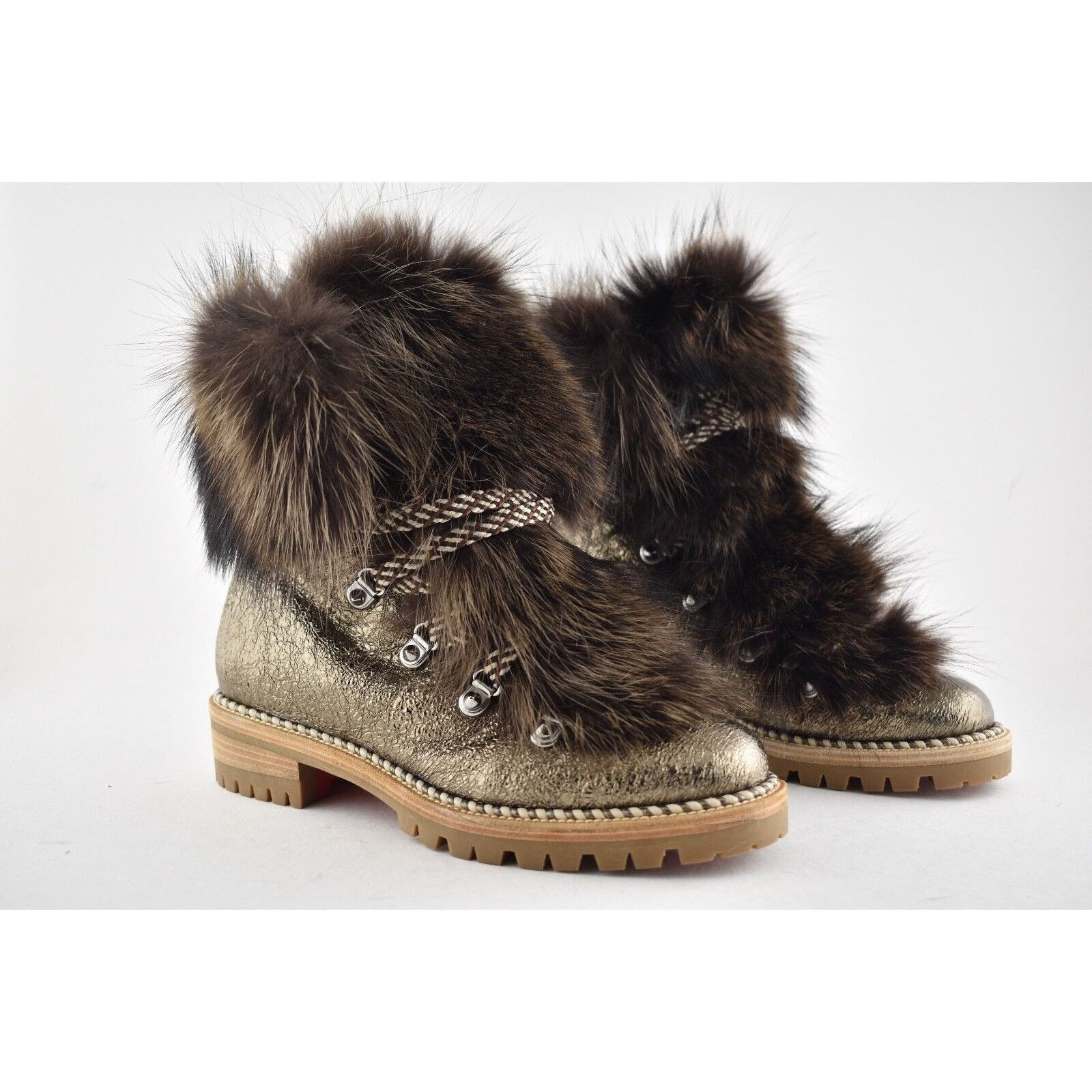 Christian Louboutin Christian Louboutin Fanny Flat Roche Fur Leather Lace Up Size US 5.5 / IT 35.5 - 4 Thumbnail