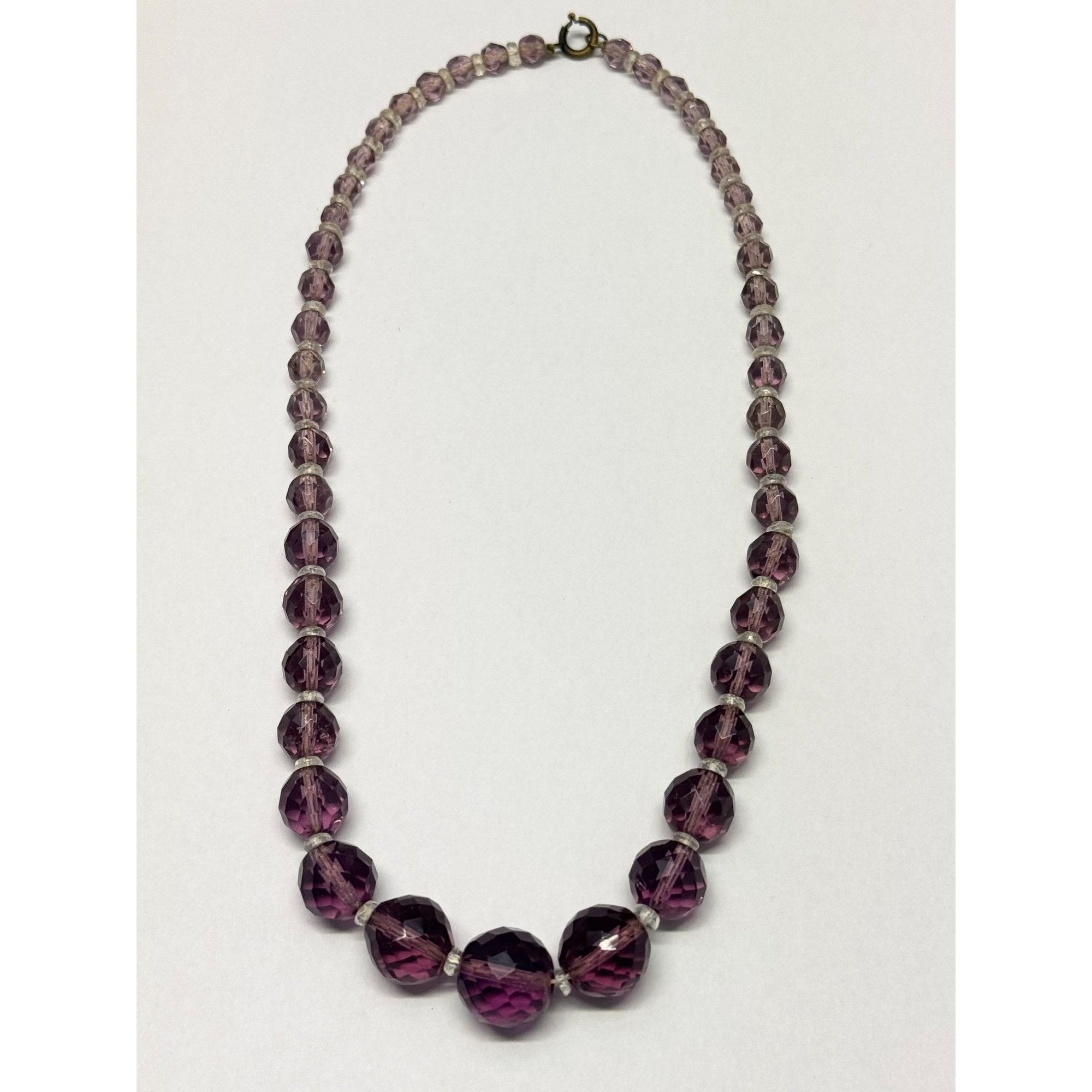 Vintage Vintage purple & clear crystal beaded necklace Size ONE SIZE - 1 Thumbnail