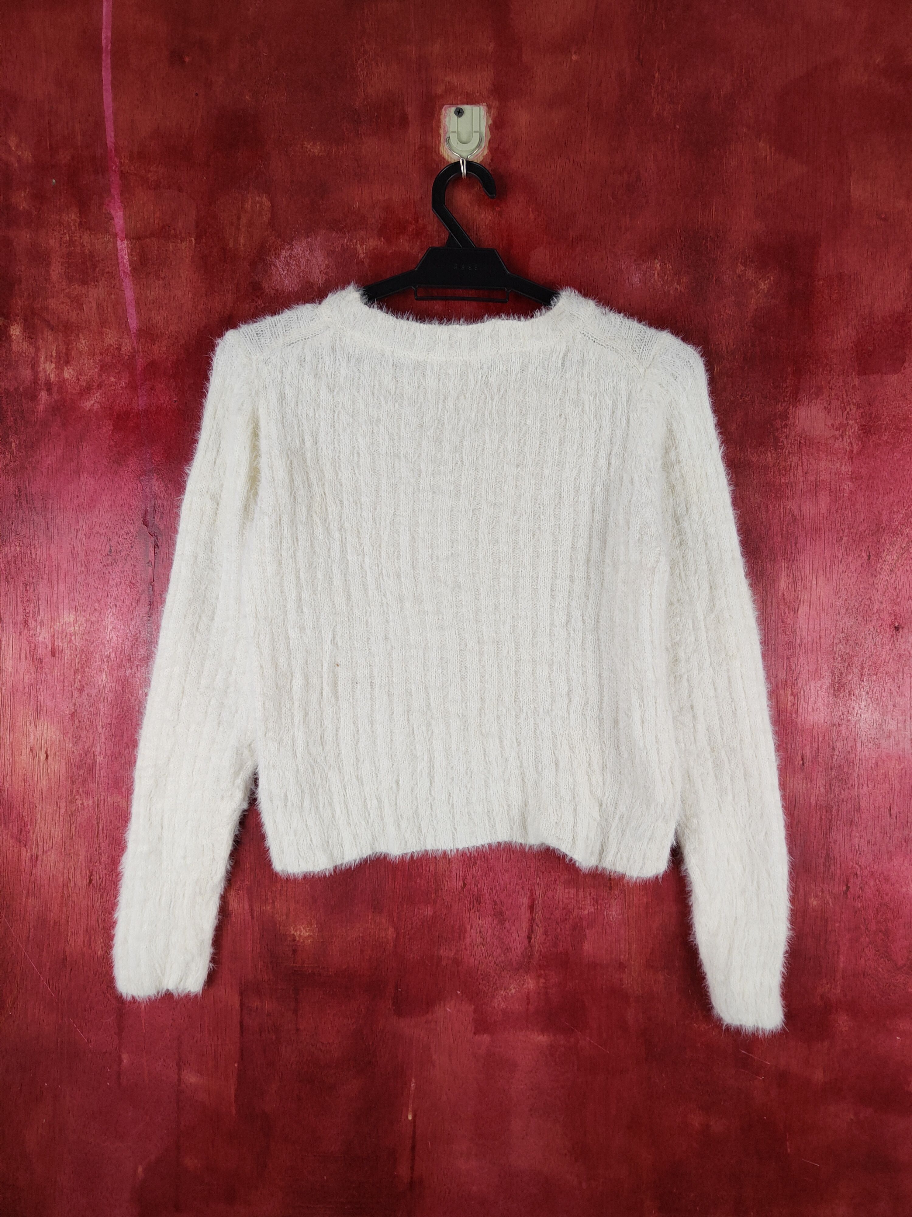 Japanese Brand Be Radiance White Shag Shaggy Fur Mohair Knitwear #S1984 Size S / US 4 / IT 40 - 7 Thumbnail