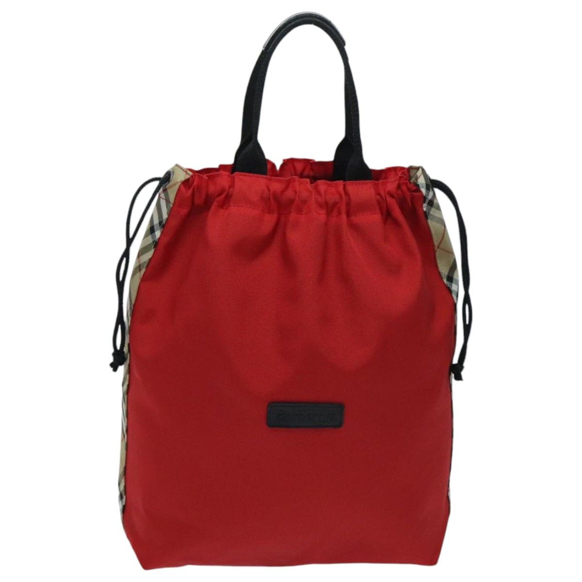 Nova Check Red Synthetic Handbag (Pre-Owned)