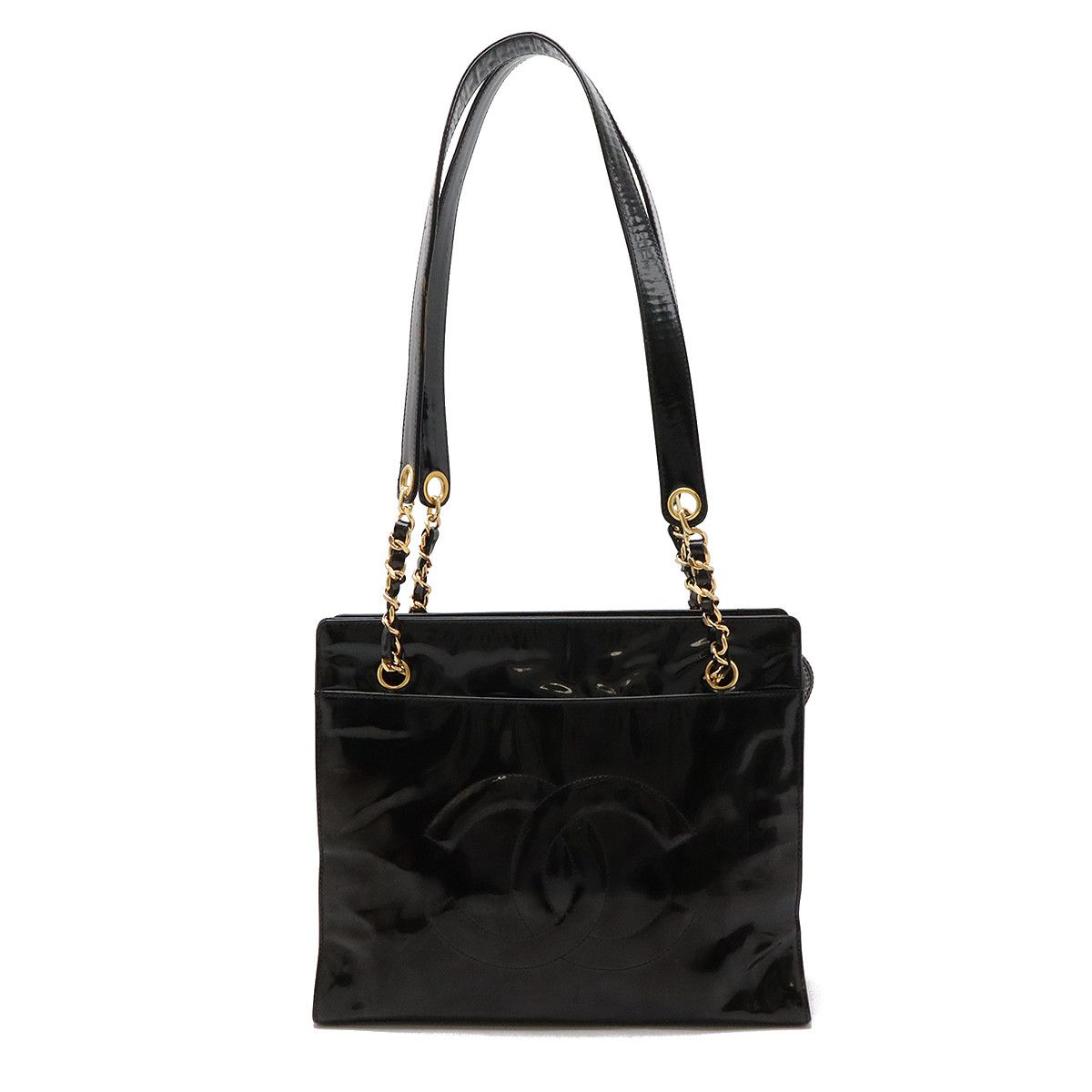 Chanel Chanel Chanel Coco Mark Chain Shoulder Bag Black Leather Shoulder Bag in Very Good Condition Size ONE SIZE - 1 Thumbnail
