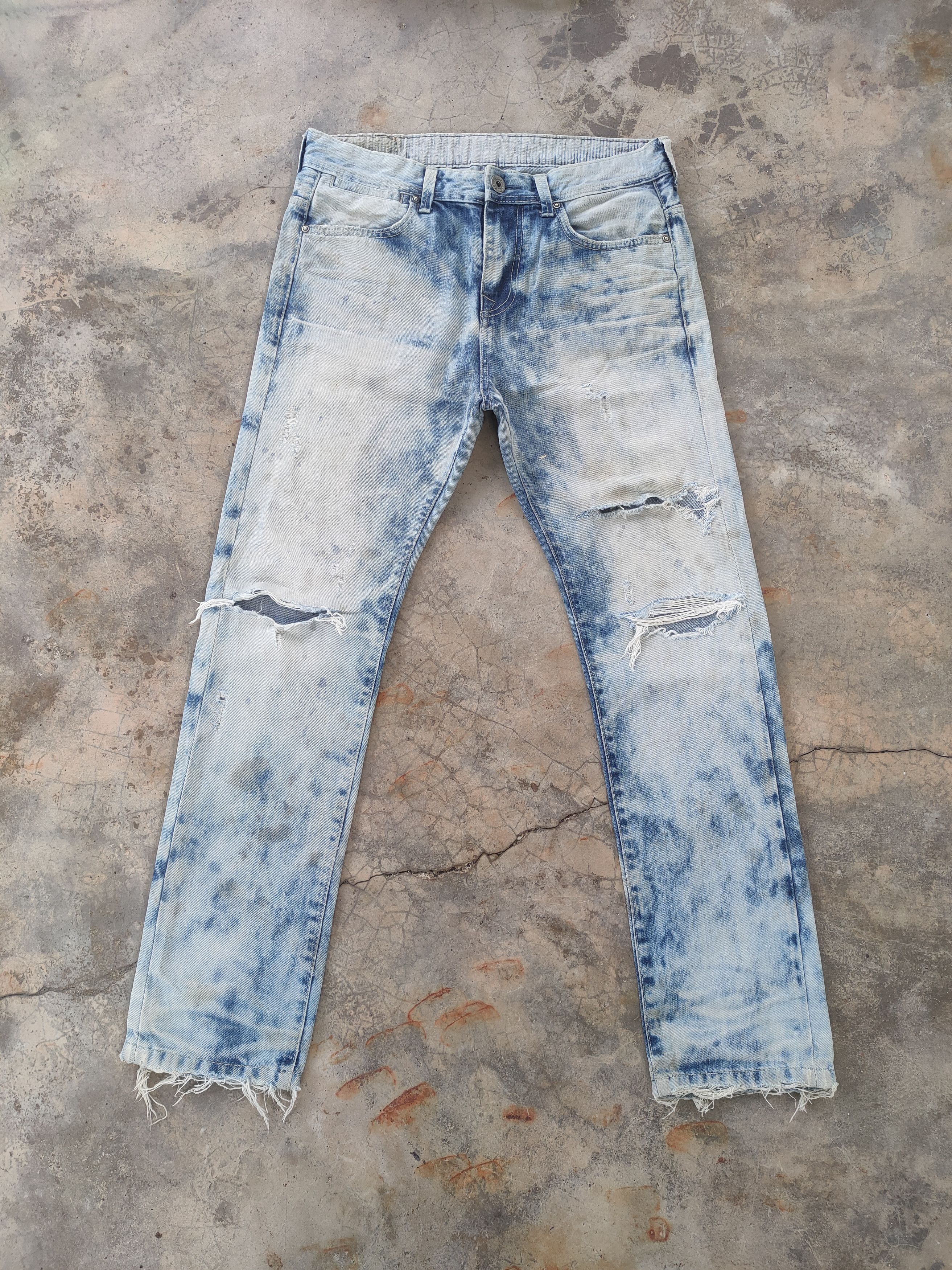 Vision Streetwear SICK💥 # VINTAGE AVH FADED RIPPED DISTRESSED JEANS PANTS Size US 34 / EU 50 - 2 Thumbnail