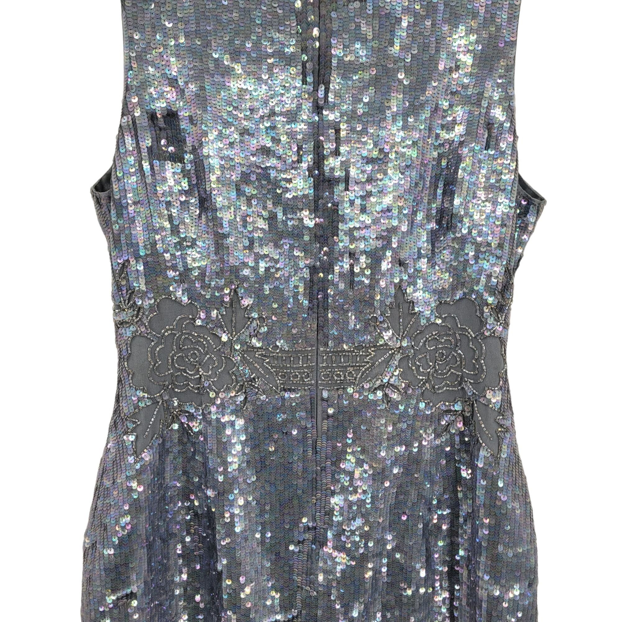 REVOLVE Revolve Needle & Thread Dress Sz 10 Dust Blue Lace Mini Sequ Size L / US 10 / IT 46 - 10 Thumbnail