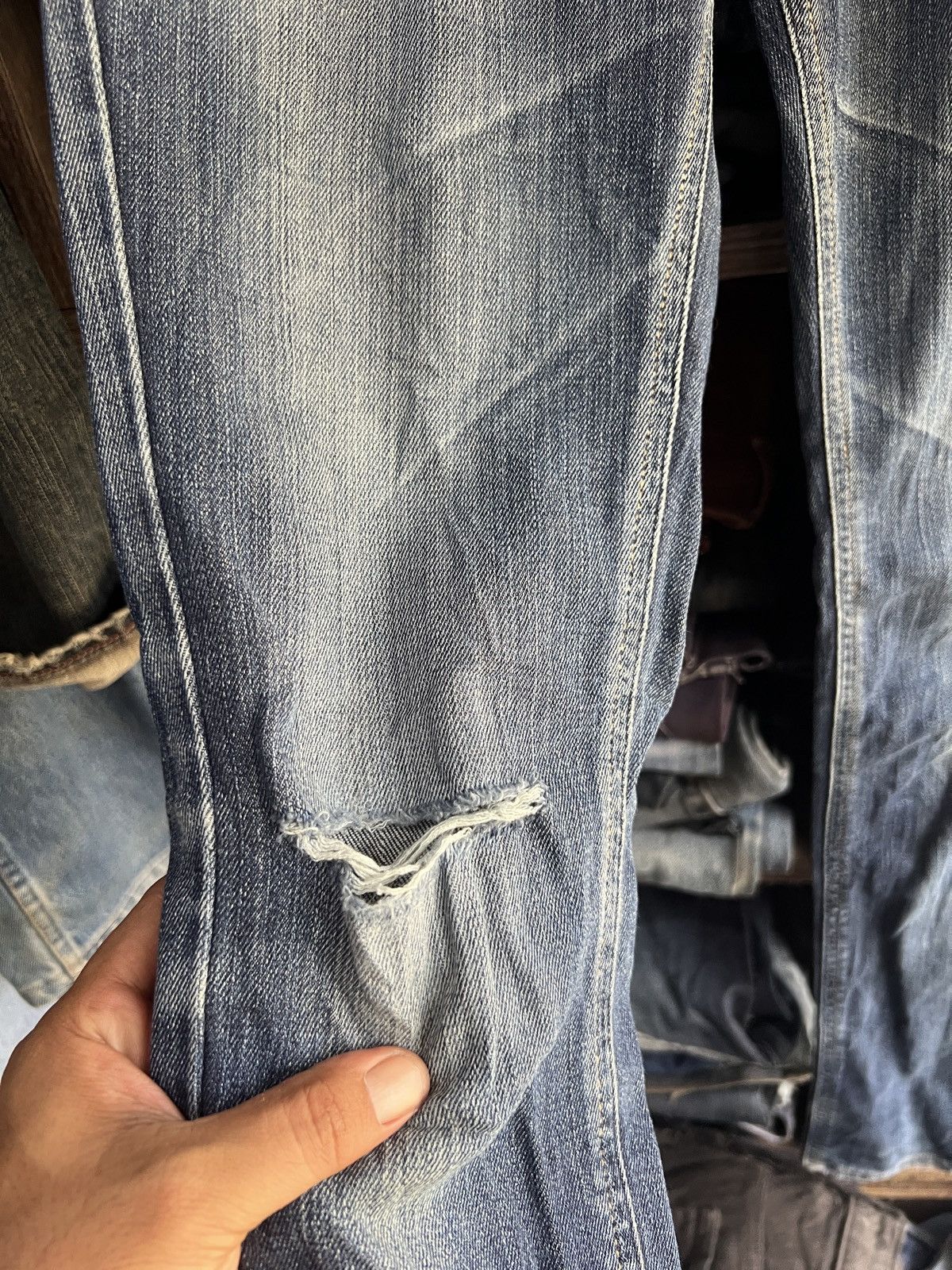Edwin 🔥Something by Edwin Flared Distressed Denim Size 29" - 10 Thumbnail