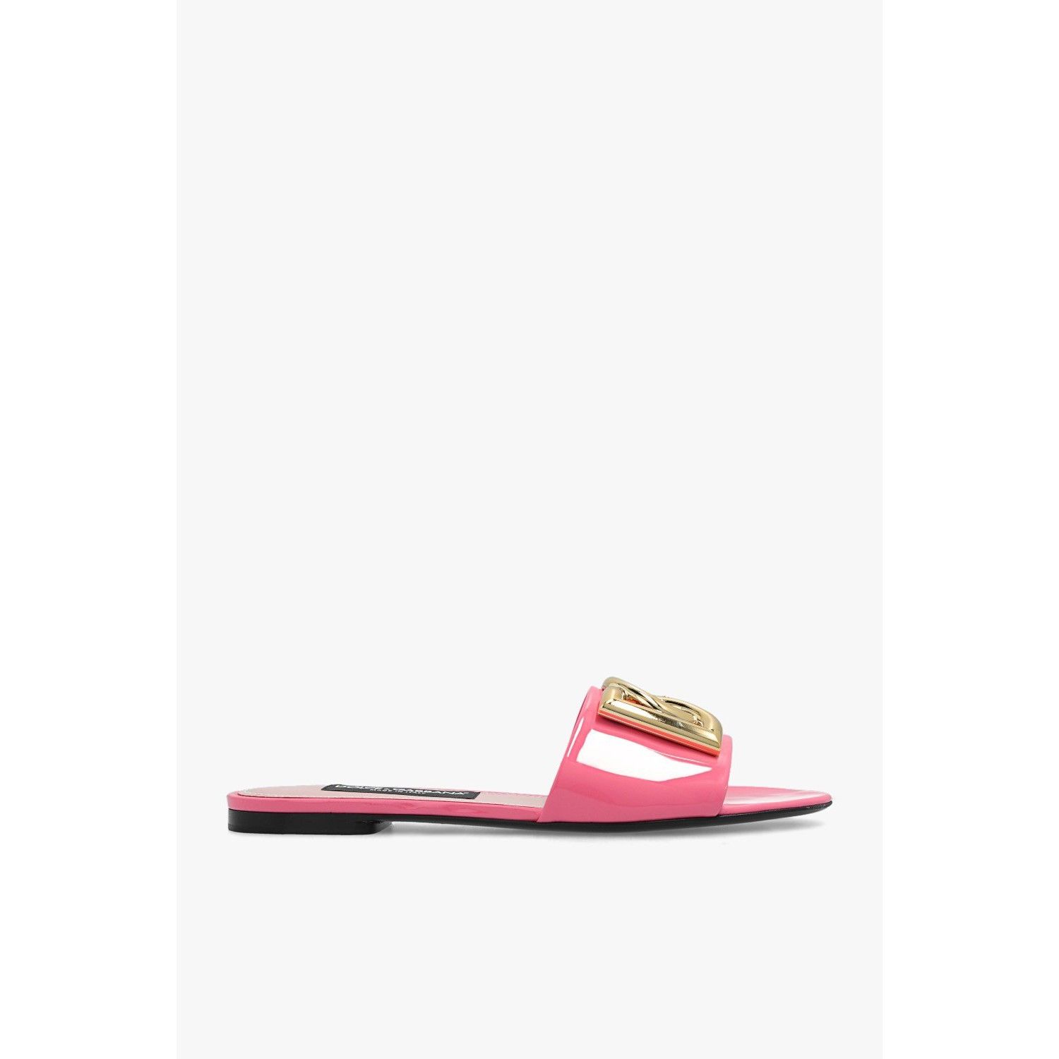 DOLCE&GABBANA Pink L.eather Slides New & Authentic (Women's