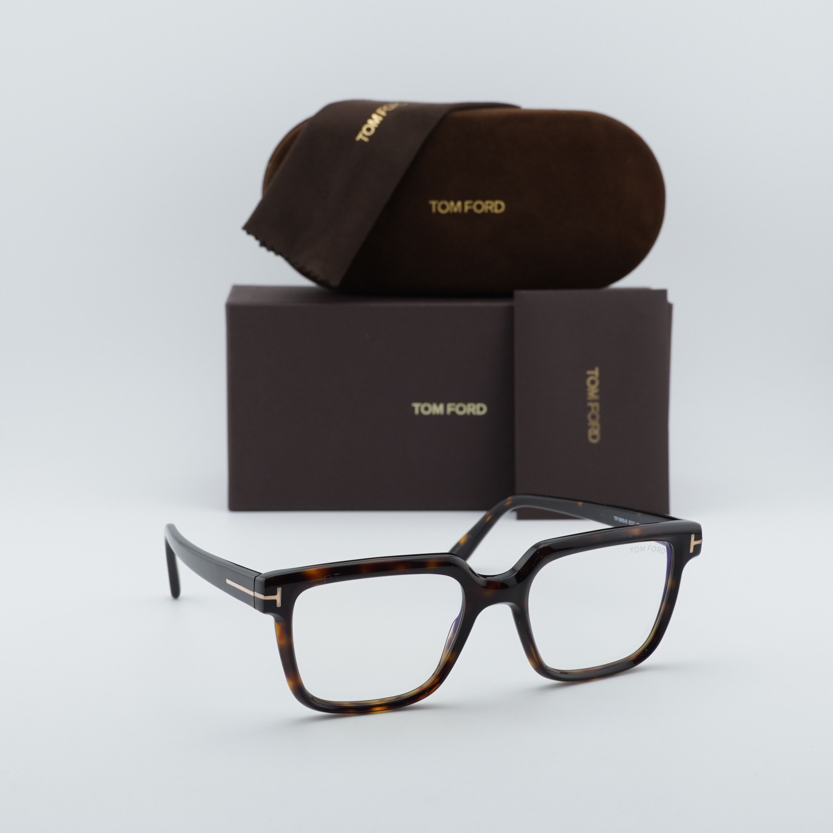 Tom Ford Tom Ford FT5889-B 052 Eyeglasses Havana 53mm Square Frame Size ONE SIZE - 8 Thumbnail