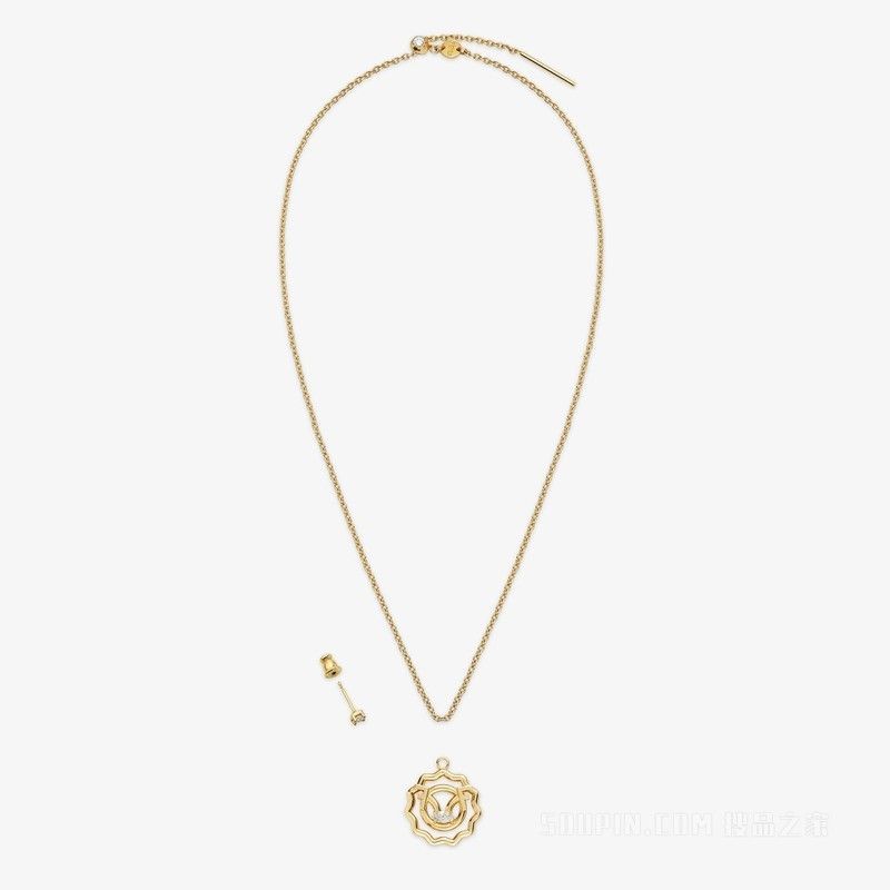 Fendi o1loc1c0824 Size: OS / Astrology Necklace in Golden Size ONE SIZE - 2 Thumbnail