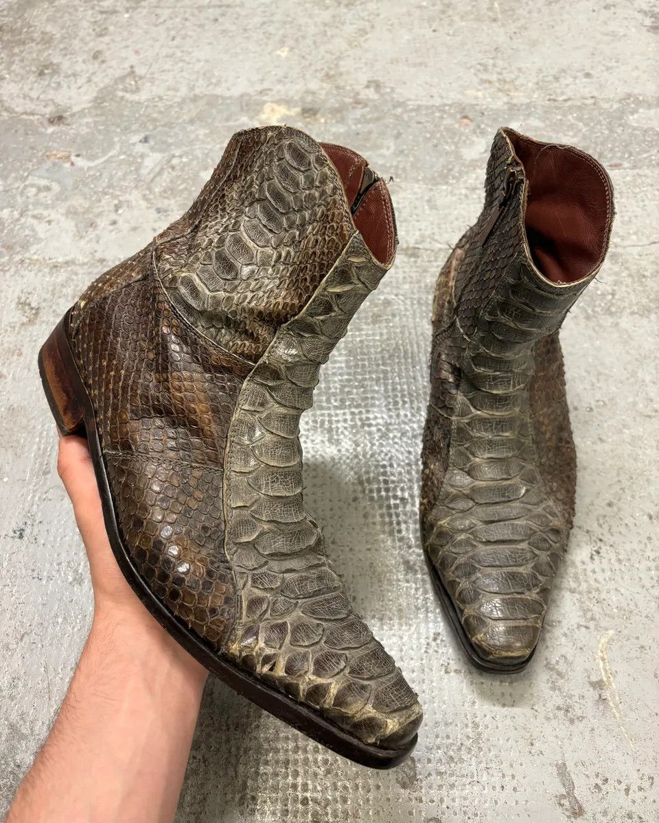 Roberto Cavalli × Vintage 2000s Roberto Cavalli Python Leather Boots Size US 9 / EU 42 - 1 Thumbnail