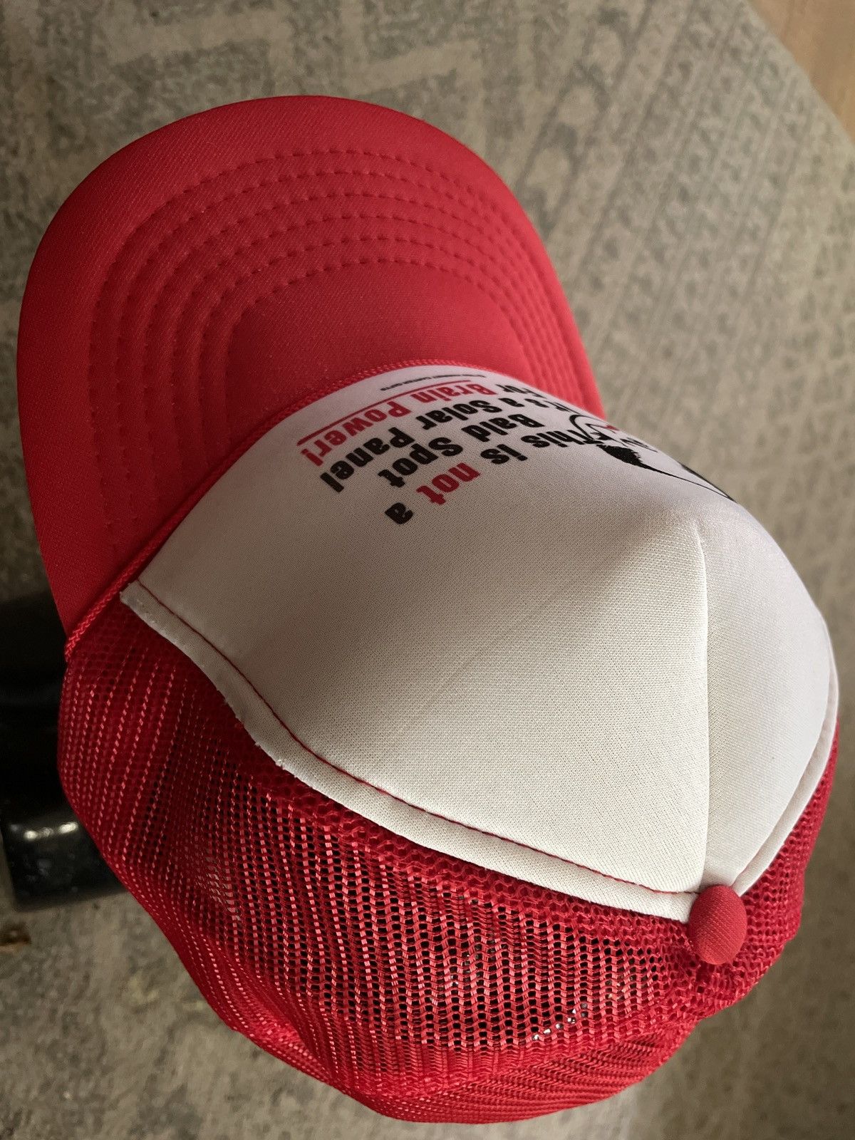 Vintage FUNNY Hat Cap Trucker SnapBack BALD SPOT BRAIN POWER 1999 🔥 Size ONE SIZE - 6 Thumbnail