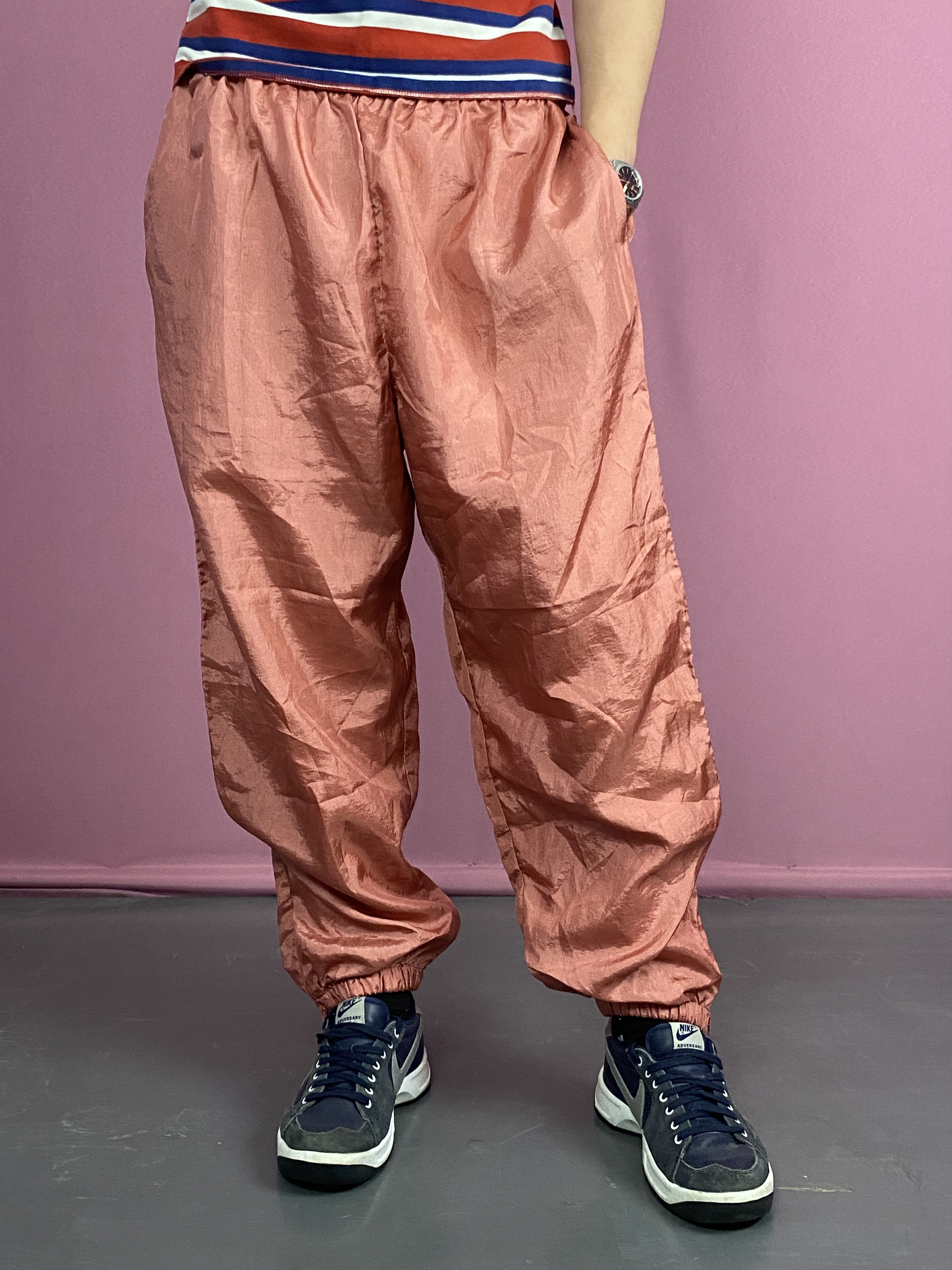 Designer × Vintage 90s Big is Beautiful Vintage Men's Baggy Track Pants - M Size US 34 / EU 50 - 1 Thumbnail
