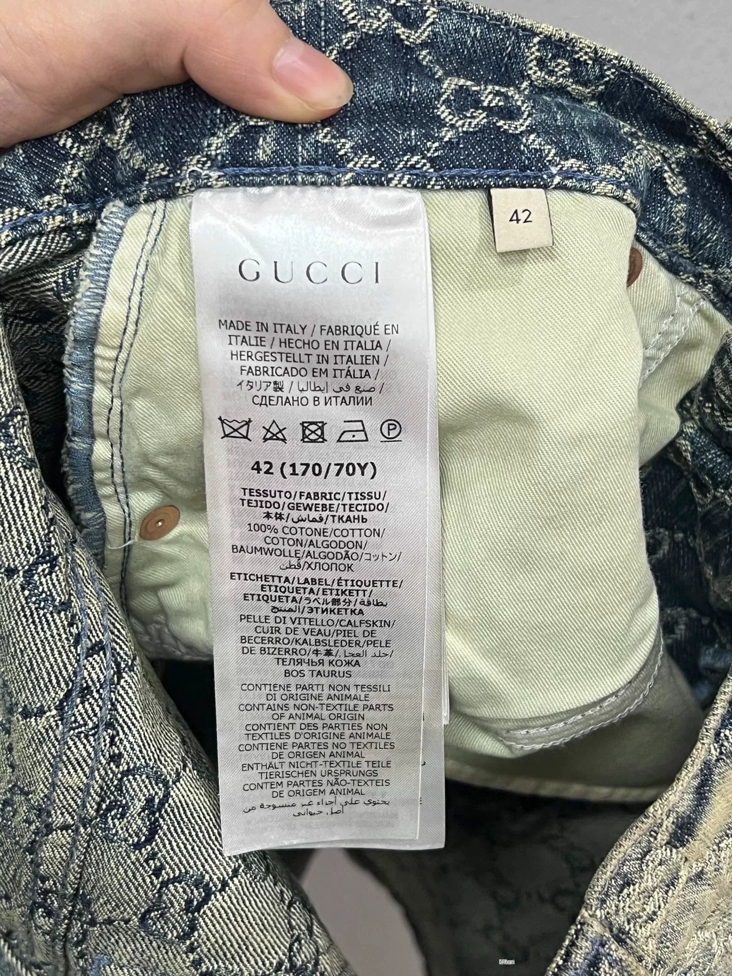 Gucci Gucci Heavily Washed Monogram Denim Skirt Size US S / EU 44-46 / 1 - 5 Thumbnail