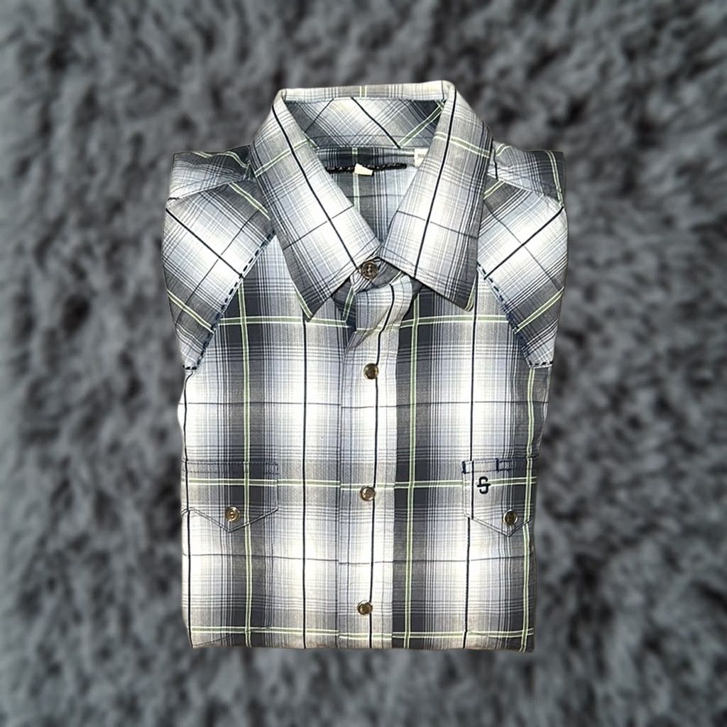 Stetson Stetson Western Plaid Long Sleeve Pearl Snap Button Shirt L Men Gray Size US L / EU 52-54 / 3 - 1 Thumbnail