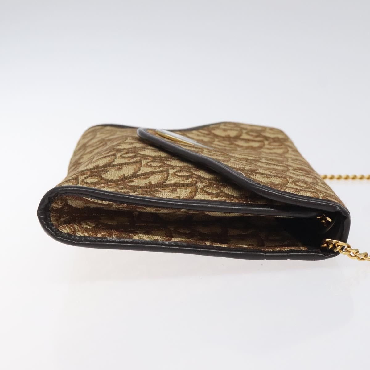 Dior DIOR Trotter Canvas Chain Shoulder Bag Brown Gold Size ONE SIZE - 4 Thumbnail