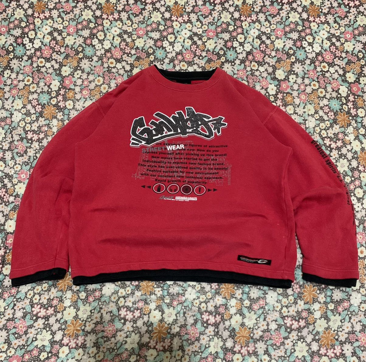 Japanese Brand Gun Wolf Glitter Printed Street Wear Sweatshirt Size US L / EU 52-54 / 3 - 1 Thumbnail