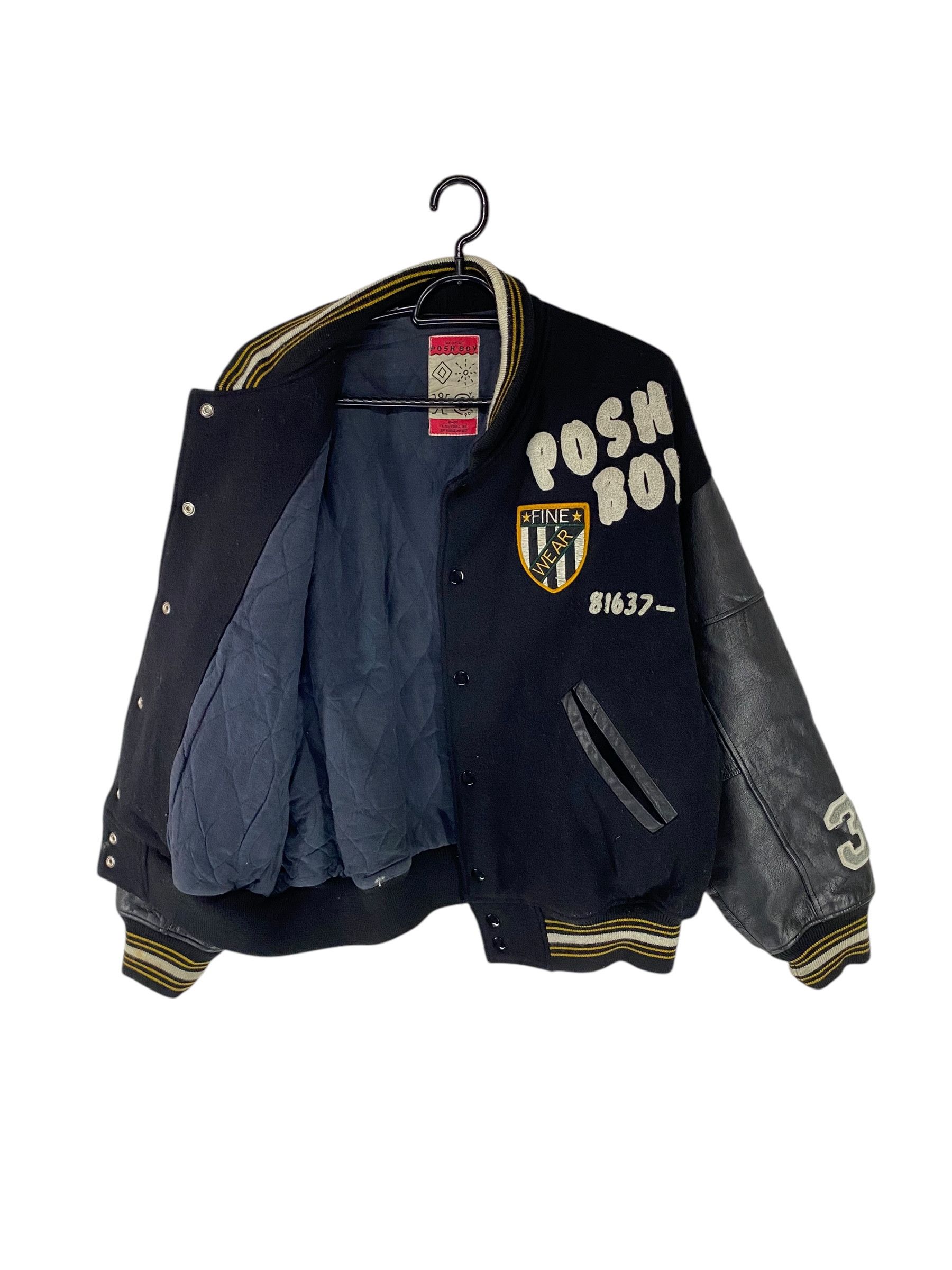 Japanese Brand 90s Posh Boy embroidered logo wool leather varsity jacket Size US L / EU 52-54 / 3 - 3 Thumbnail