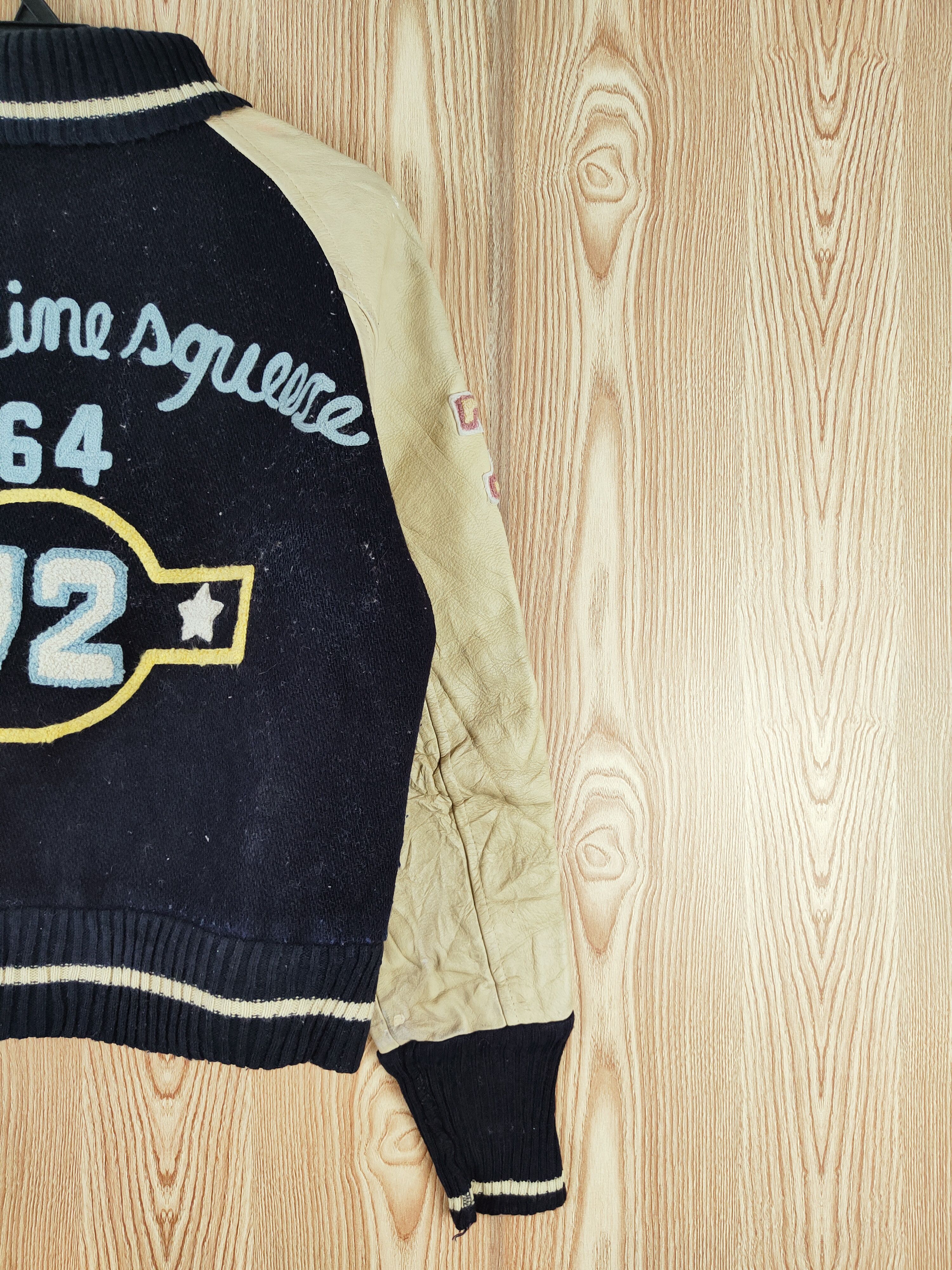 Japanese Brand DLL Sbec Navy vintage Leather Varsity Jackets #W069 Size US S / EU 44-46 / 1 - 14 Thumbnail