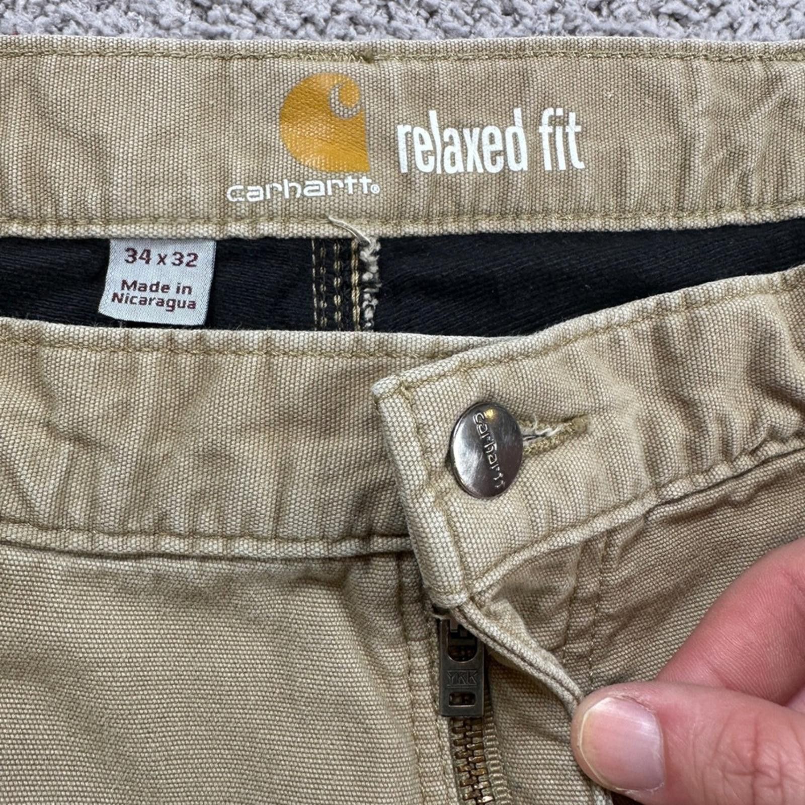 Carhartt Carhartt 34x32 Relaxed Fit Canvas Work Pants Tan 103342-253 Size US 34 / EU 50 - 6 Thumbnail