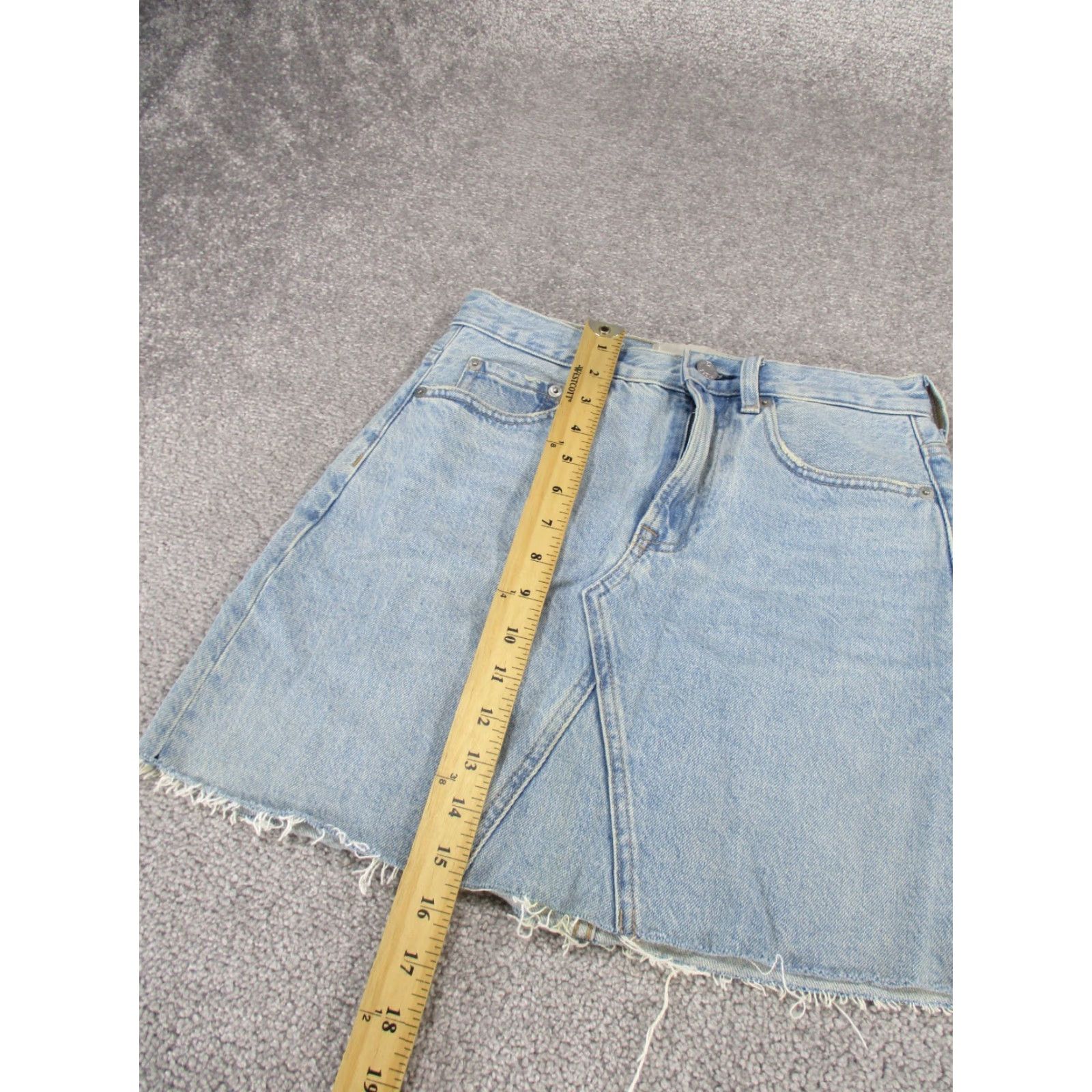 Everlane Vintage Everlane Denim Skirt Women’s 25 A-Line Short Blue Cotton Raw Hem 90s Size 42" / US 20 - 4 Thumbnail