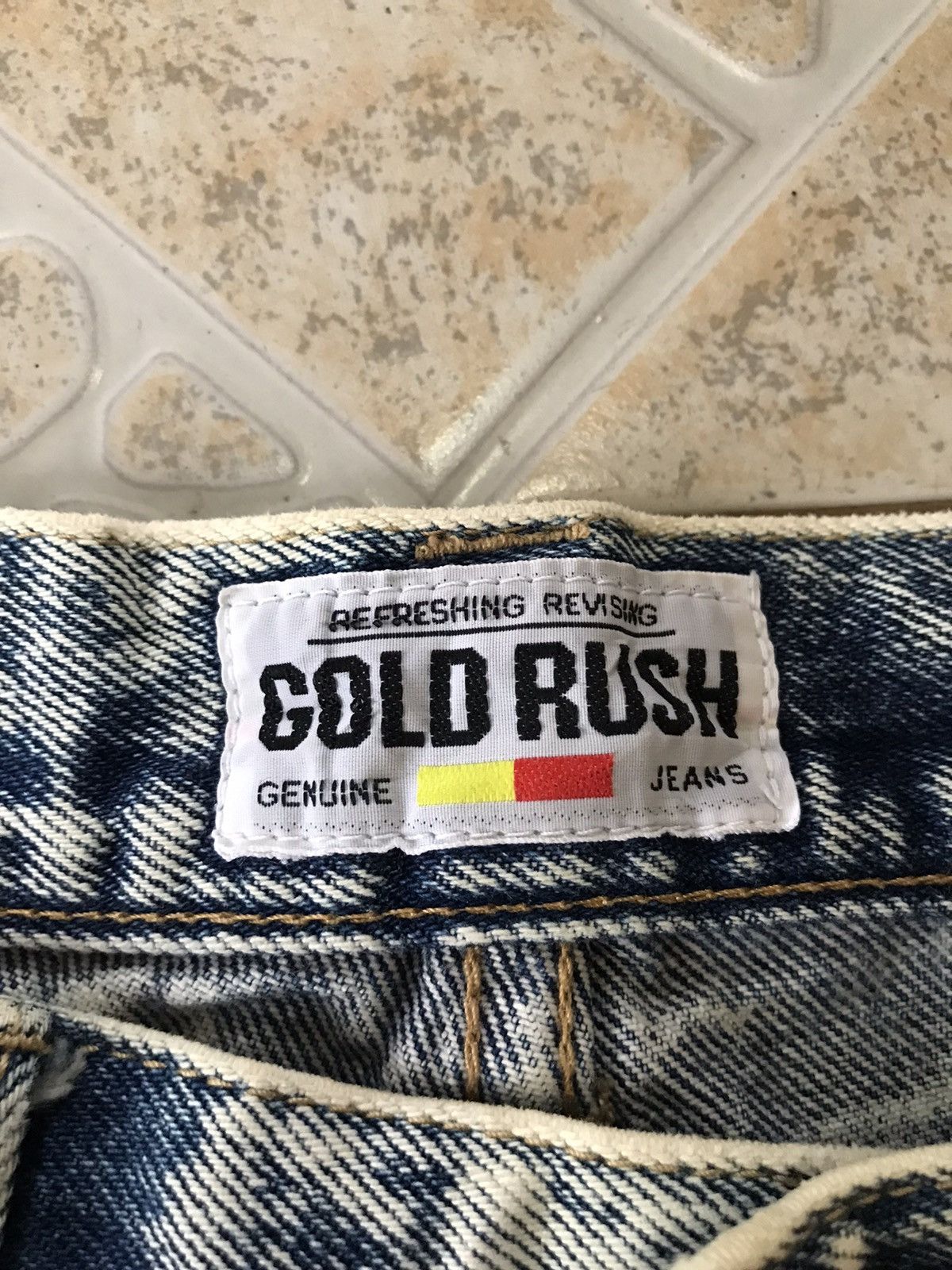 Japanese Brand Vintage GOLD RUSH Acid Wash Jeans 29x30 Size US 29 - 4 Thumbnail