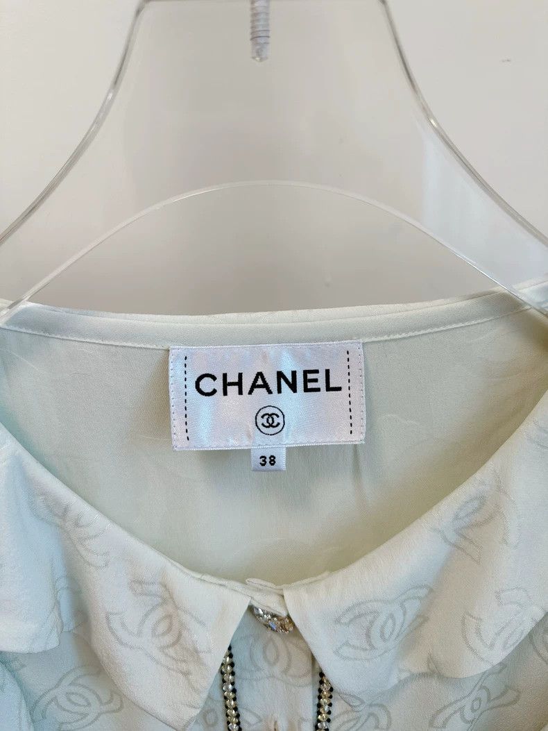 Chanel Chanel 23S dark flower logo mulberry silk dress Size XS / US 0-2 / IT 36-38 - 3 Thumbnail