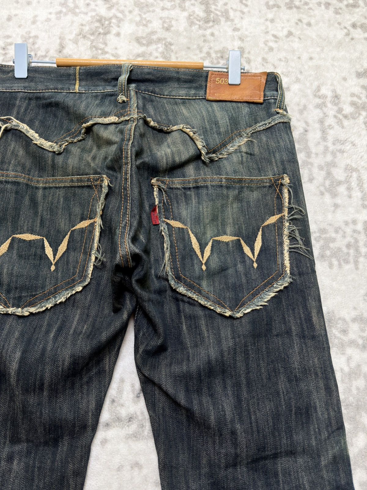 Edwin Flared EDWIN 503 Distressed Style V Pocket Denim Jeans Size US 31 - 11 Thumbnail