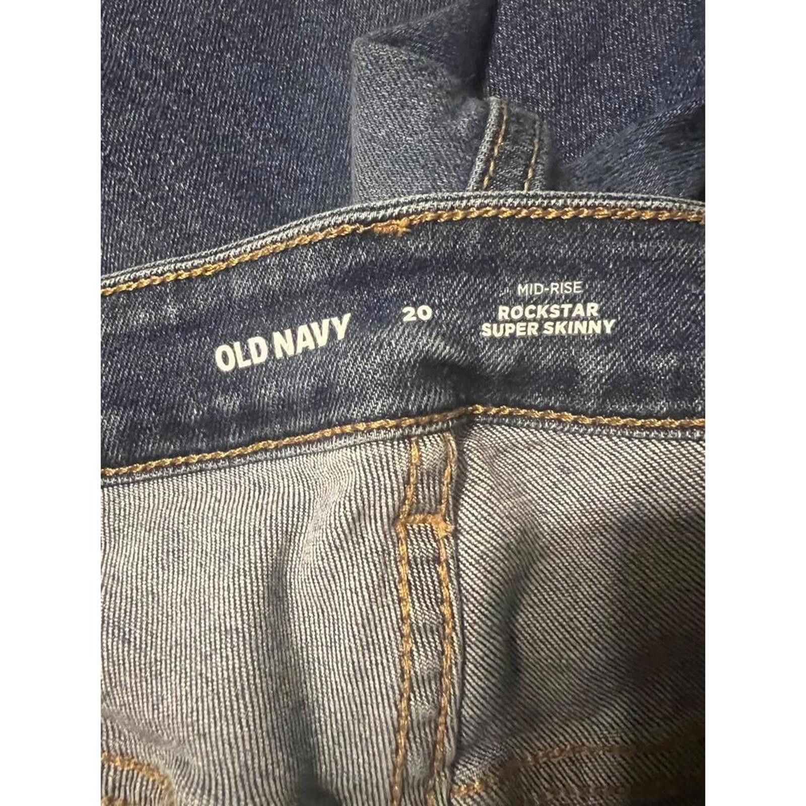 Old Navy Old Navy Jeans Mid-Rise Rockstar Super Skinny 20 Dark Blue Size 42" / US 20 - 4 Thumbnail