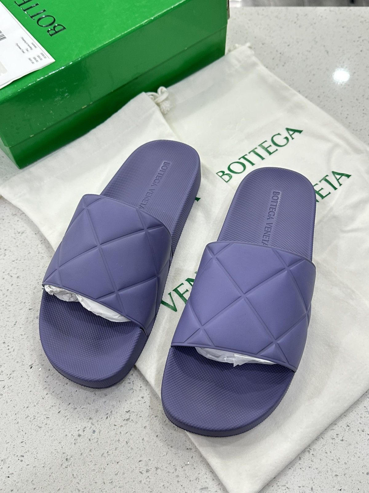 Bottega Veneta Purple Rubber Slides Bottega Veneta Rubber Pudding Stretch Sandals 37 Wisteria  main image 2