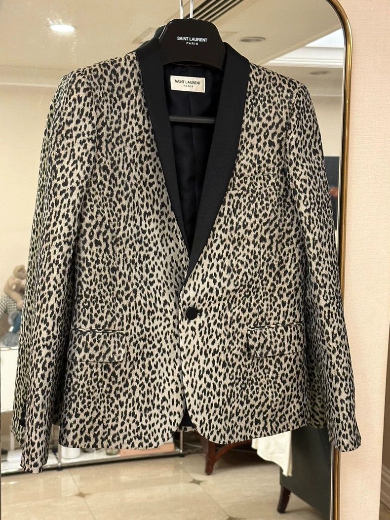 Saint Laurent Women's Leopard Print Blazer-2505
