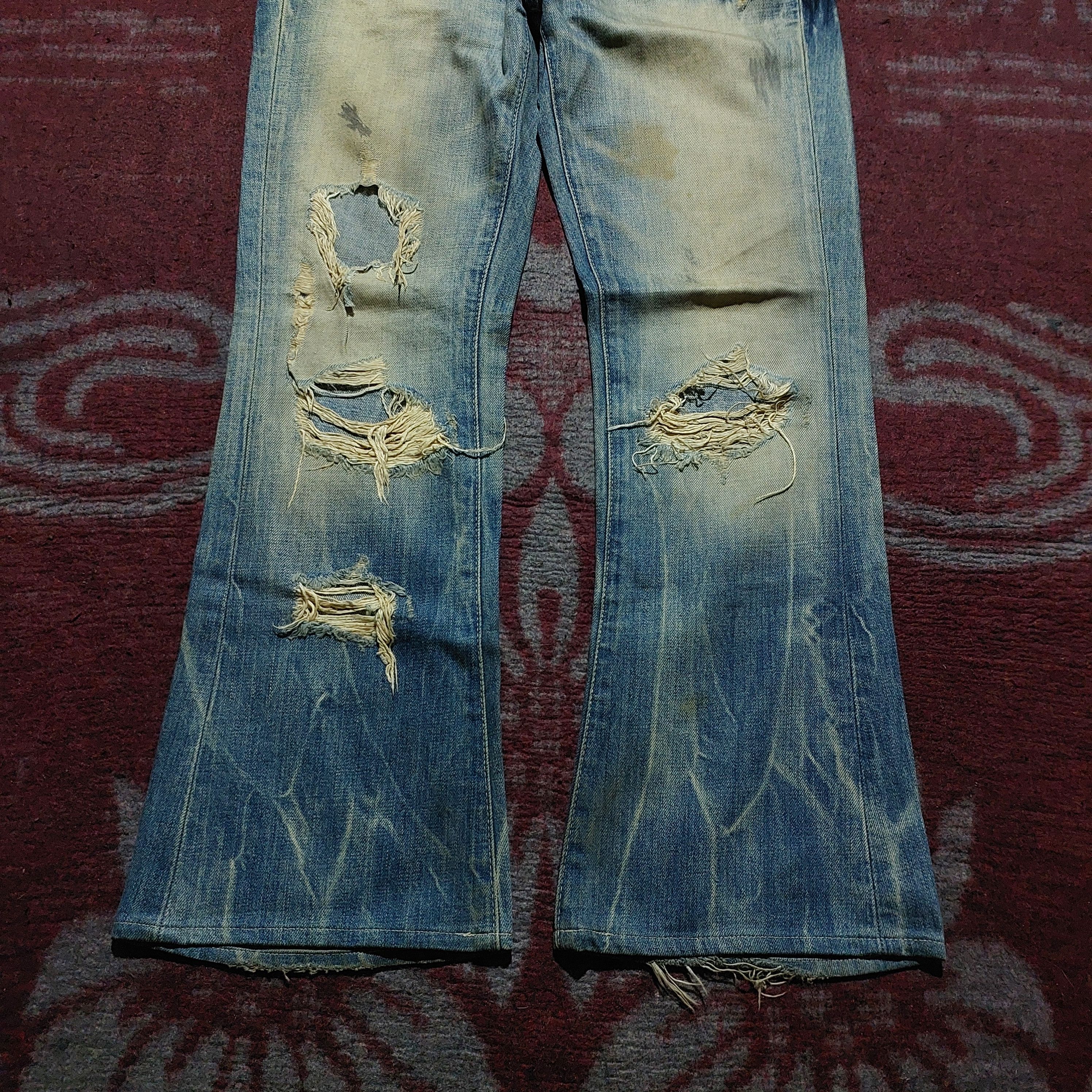 Vanquish Vanquish Gold japan Acid ripped Flared Jeans Size US 32 / EU 48 - 3 Thumbnail