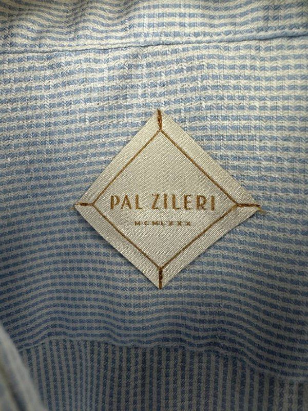 Pal Zileri Pal Zileri Luxury Cotton Poplin Striped Shirt Light Blue Size US XXL / EU 58 / 5 - 10 Thumbnail