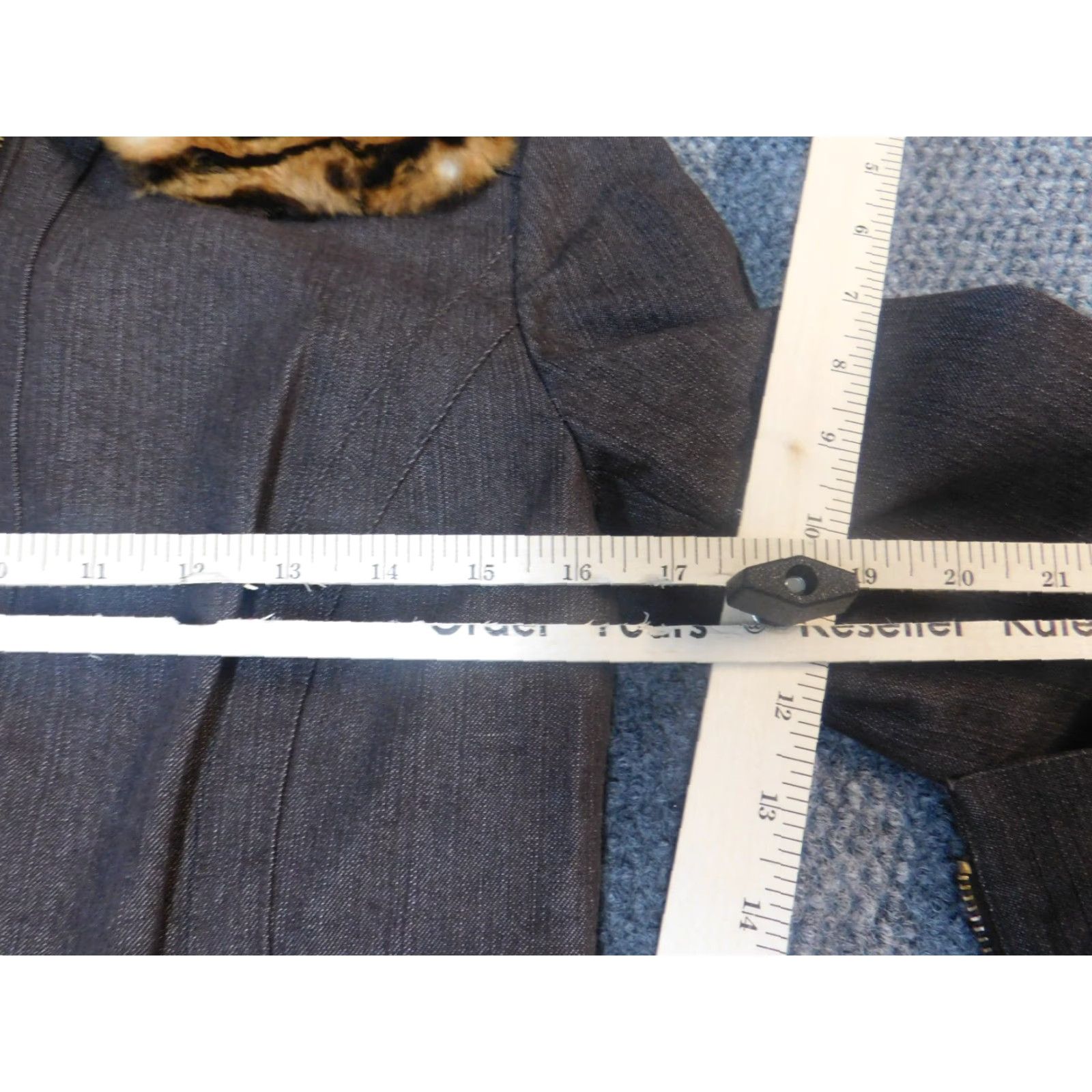 Vintage Dana Buchman Womens Jacket Cotton Denim Zip Brown Animal Print Peanut 4 Mid-Length Long Sleeve Casual Stretch Modern Basic Jacket Fall Spring Womens Size S / US 4 / IT 40 - 5 Thumbnail